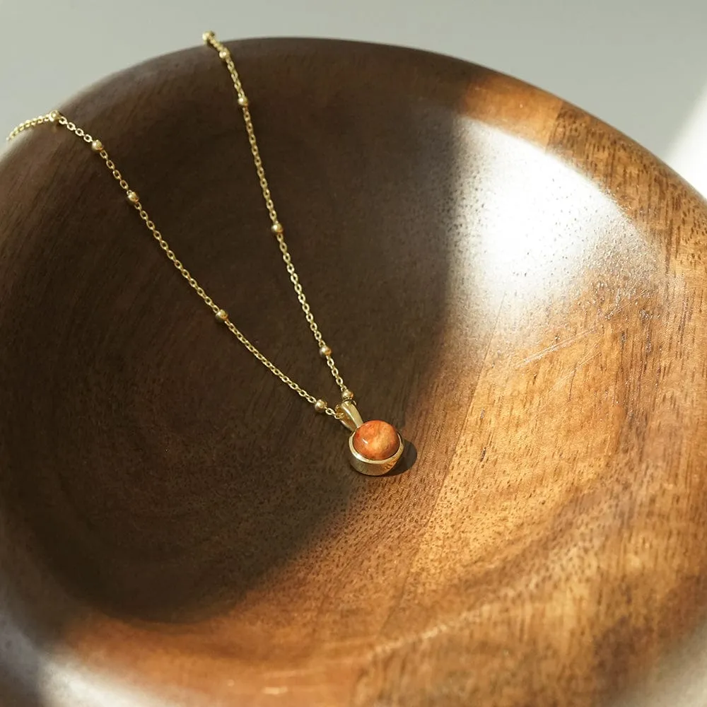 Healing Stone Necklace 18ct Gold Plate