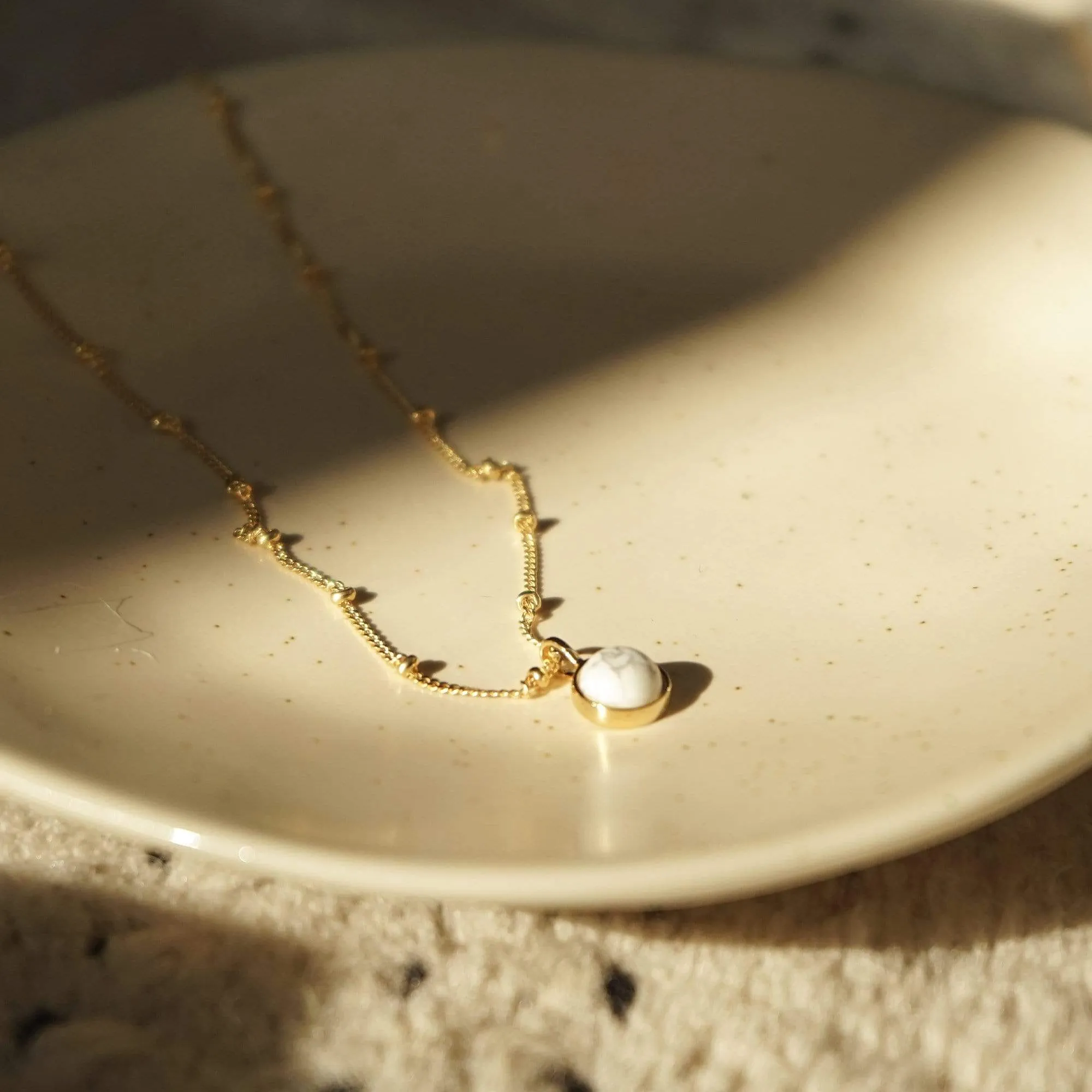 Healing Stone Necklace 18ct Gold Plate