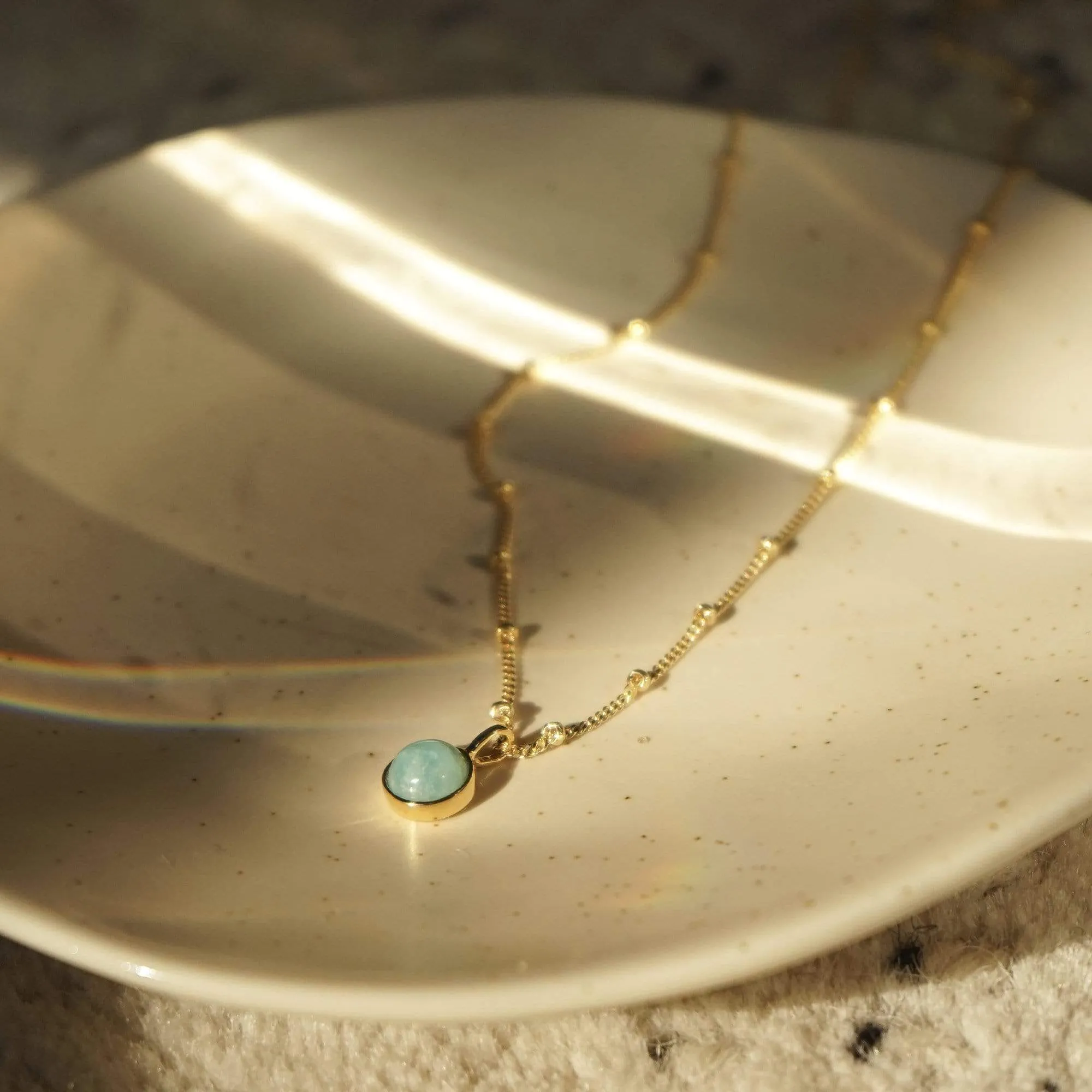 Healing Stone Necklace 18ct Gold Plate