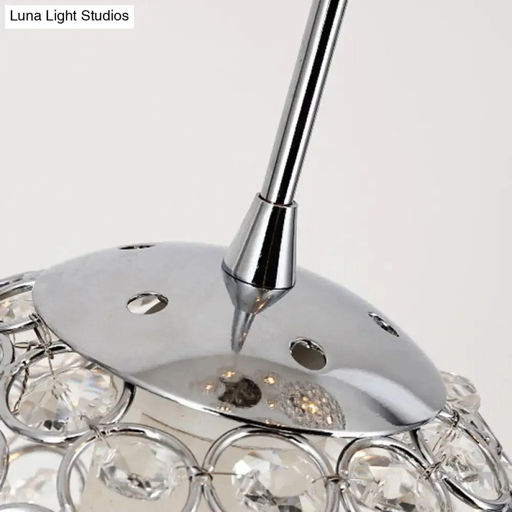 Hollowed-out Metallic Ceiling Lamp with 10 Bulbs for Staircases in Silver