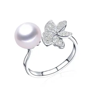 Hot Selling Purple 925 Sterling Silver Ring 100% Genuine Freshwater Pearl Jewelry 4 colors Available Fine Jewelry