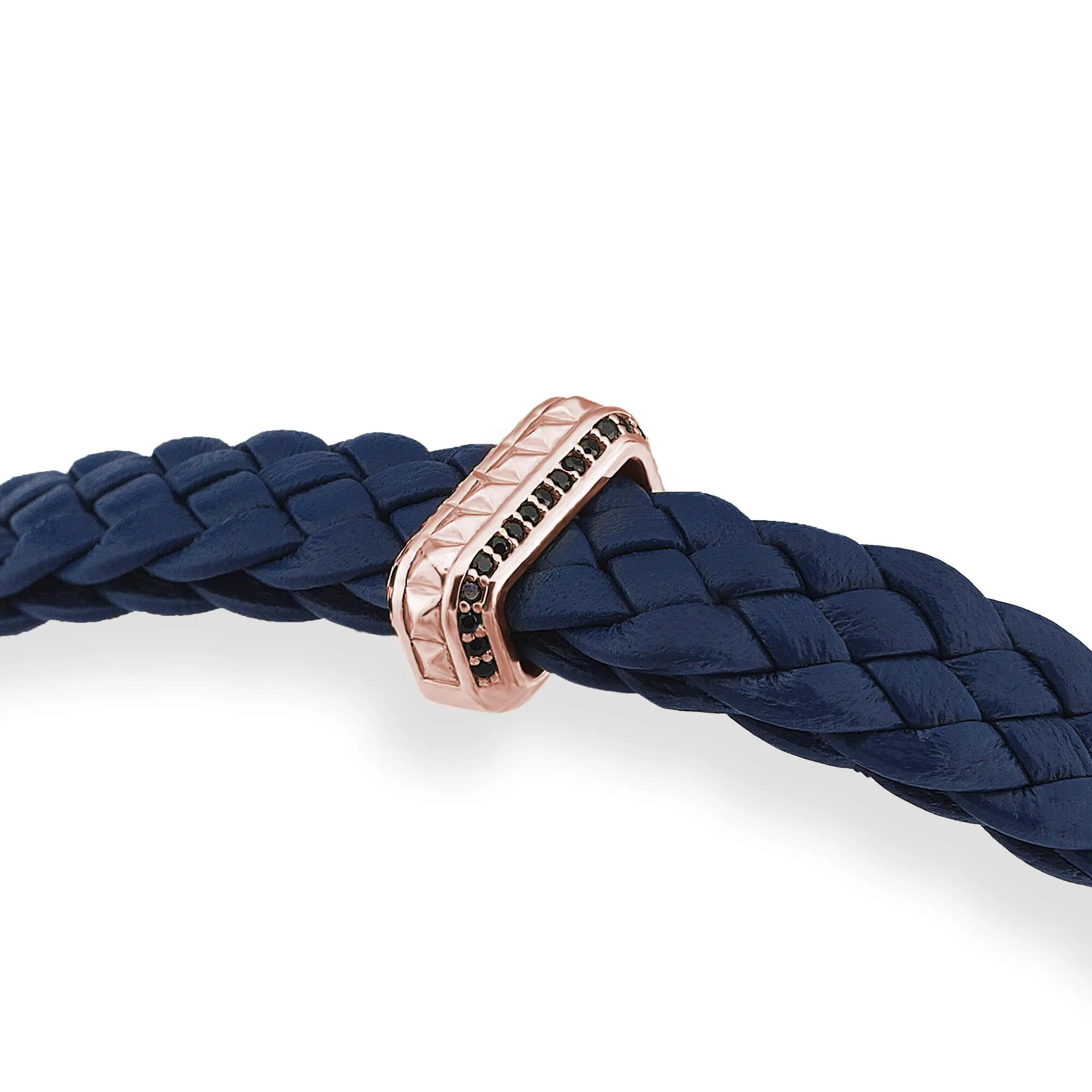 Iconic Elements Leather Bracelet in Rose Gold