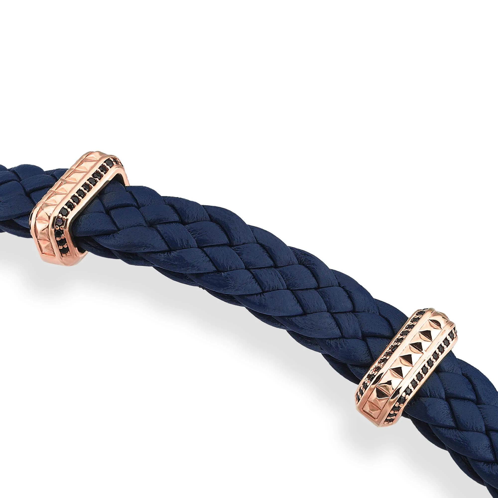 Iconic Elements Leather Bracelet in Rose Gold