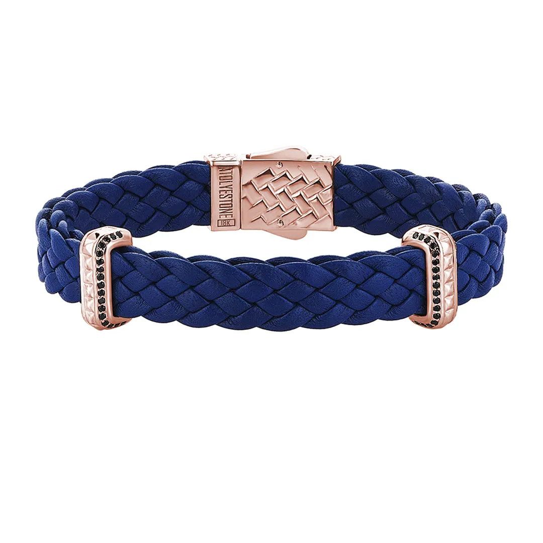 Iconic Elements Leather Bracelet in Rose Gold