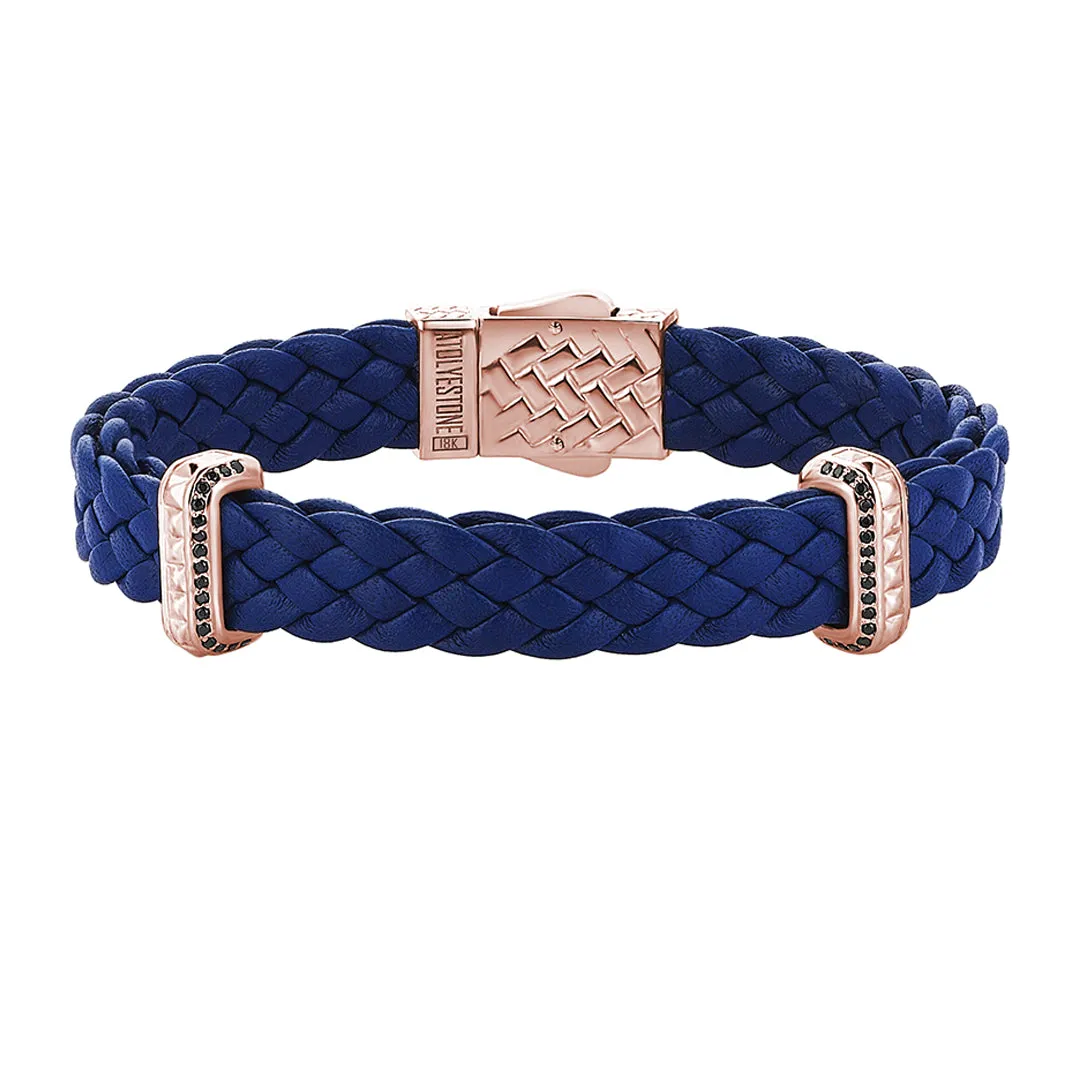 Iconic Elements Leather Bracelet in Rose Gold