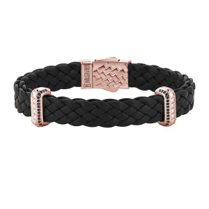 Iconic Elements Leather Bracelet in Rose Gold