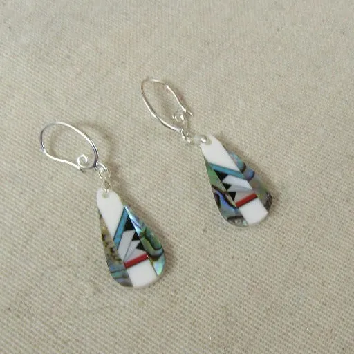 Inlaid Shell Drop Earrings