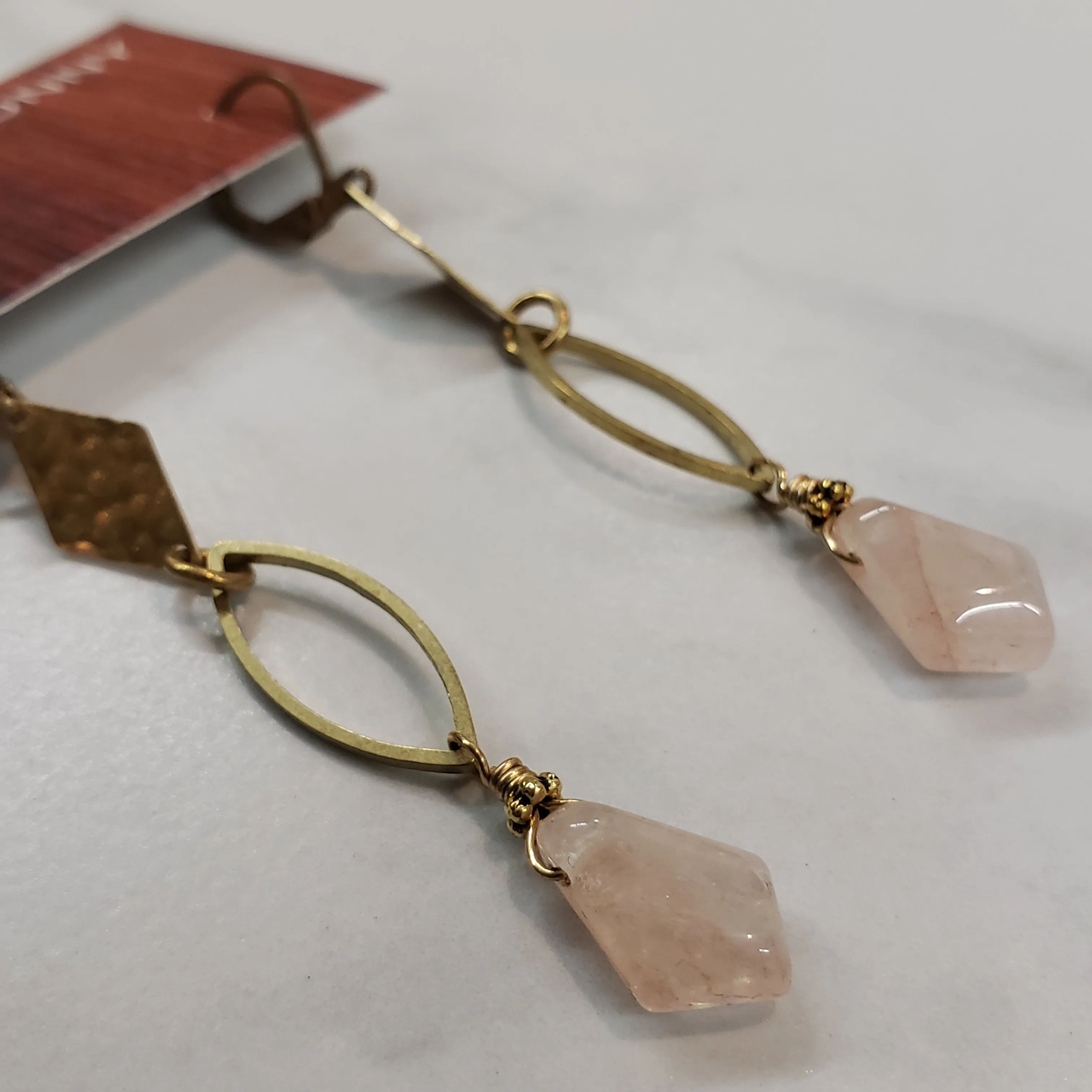 Iron Quartz Marquis Drop Earrings