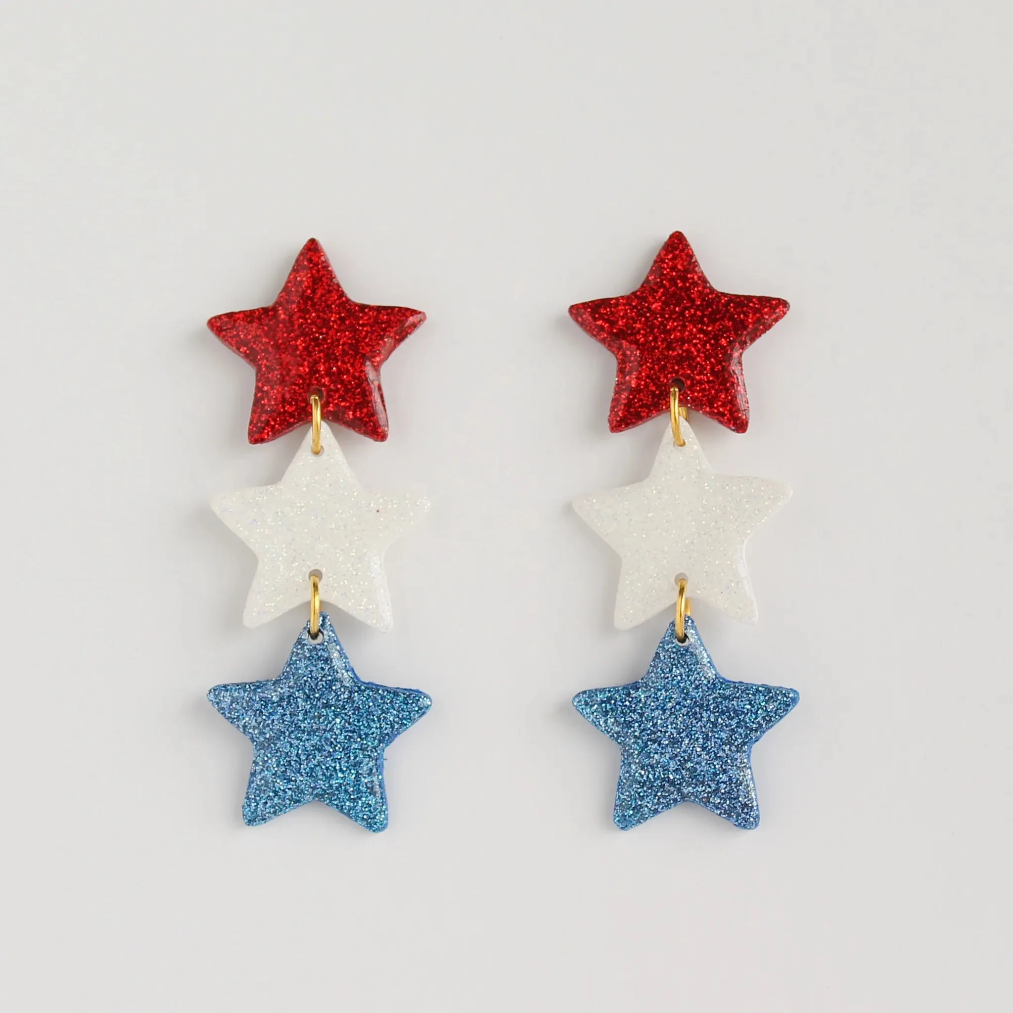 Izzy Red White Blue Star Earrings