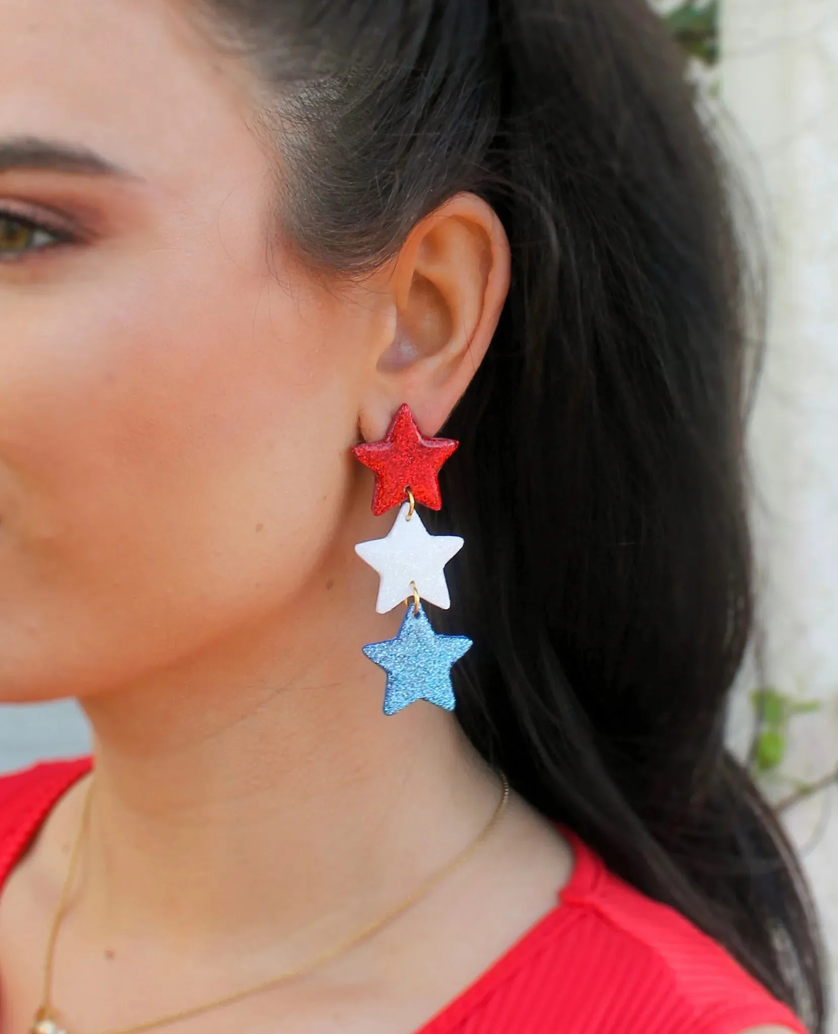 Izzy Red White Blue Star Earrings