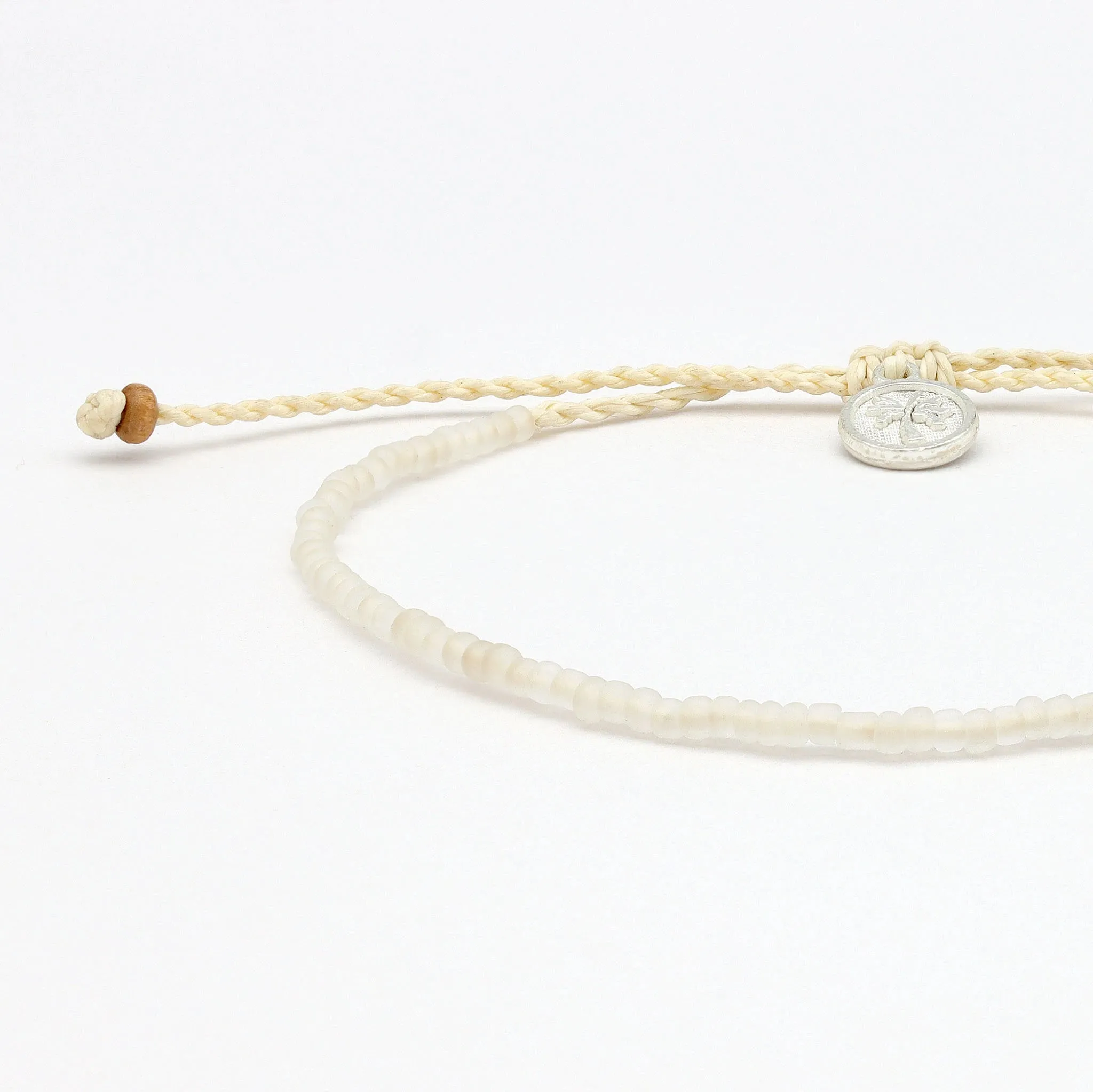 Ka'anapali Frosted Glass Beaded Anklet