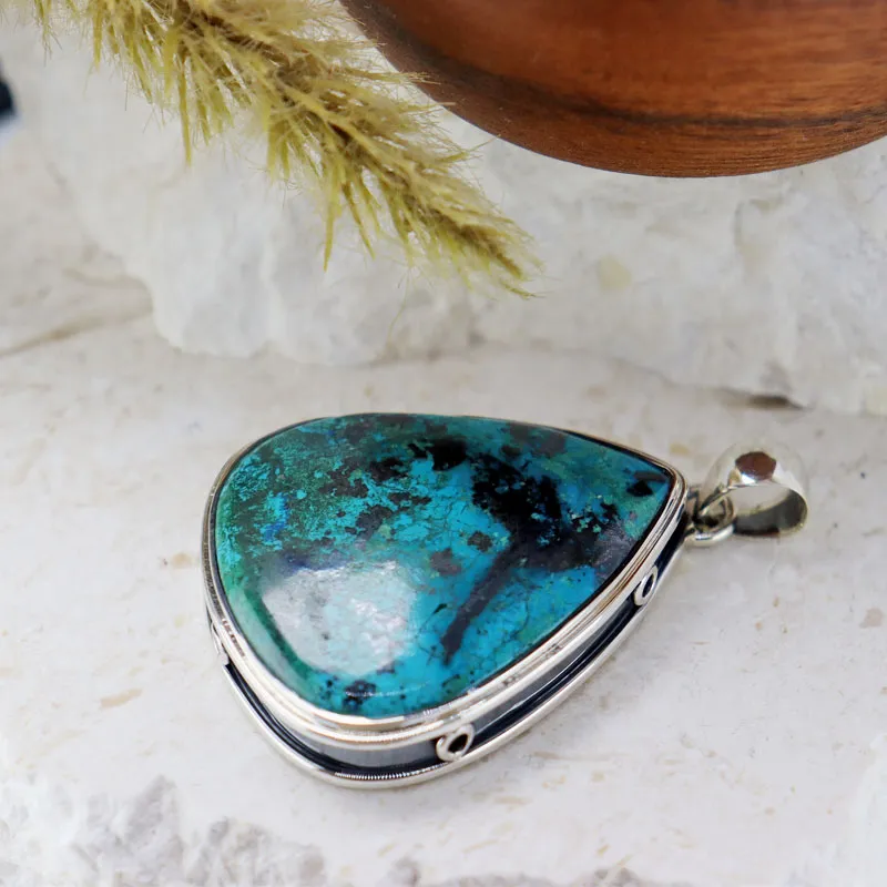 Layla Shattuckite Teardrop Gemstone Pendant