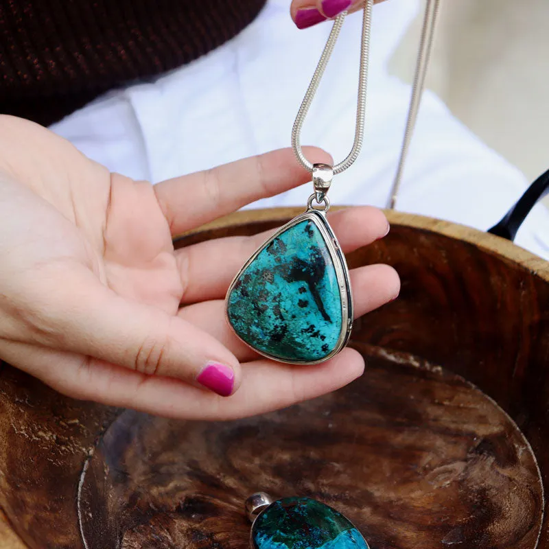 Layla Shattuckite Teardrop Gemstone Pendant