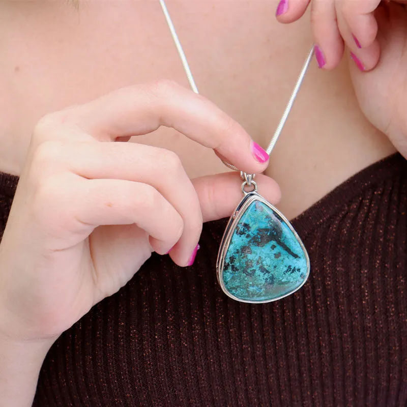 Layla Shattuckite Teardrop Gemstone Pendant