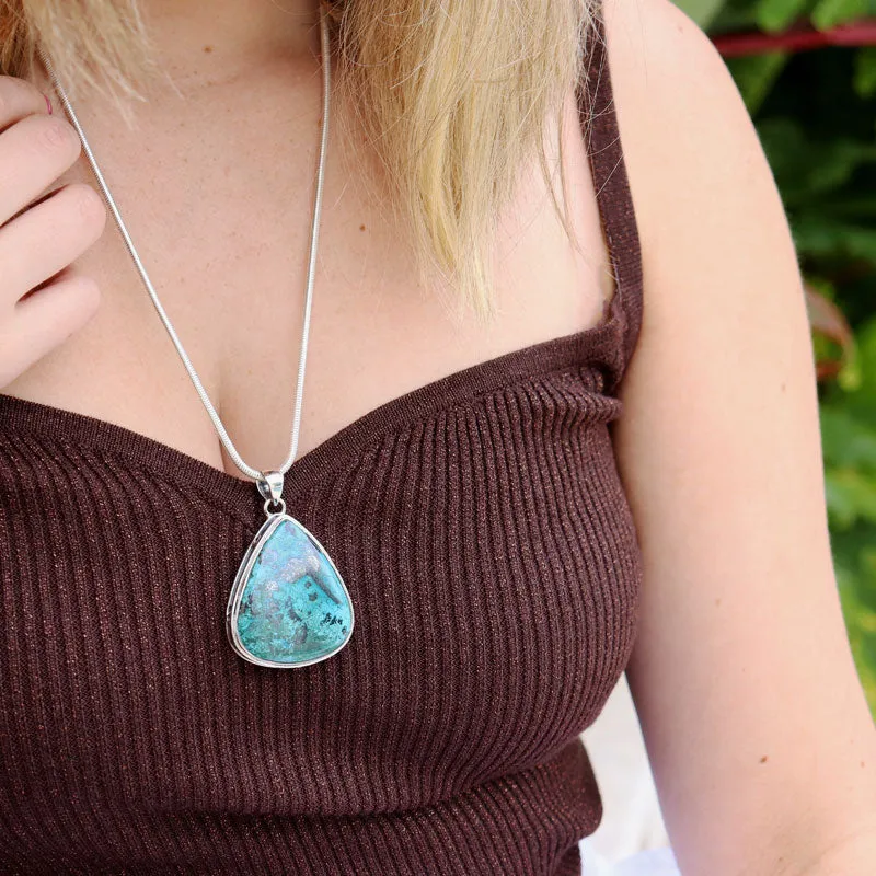 Layla Shattuckite Teardrop Gemstone Pendant