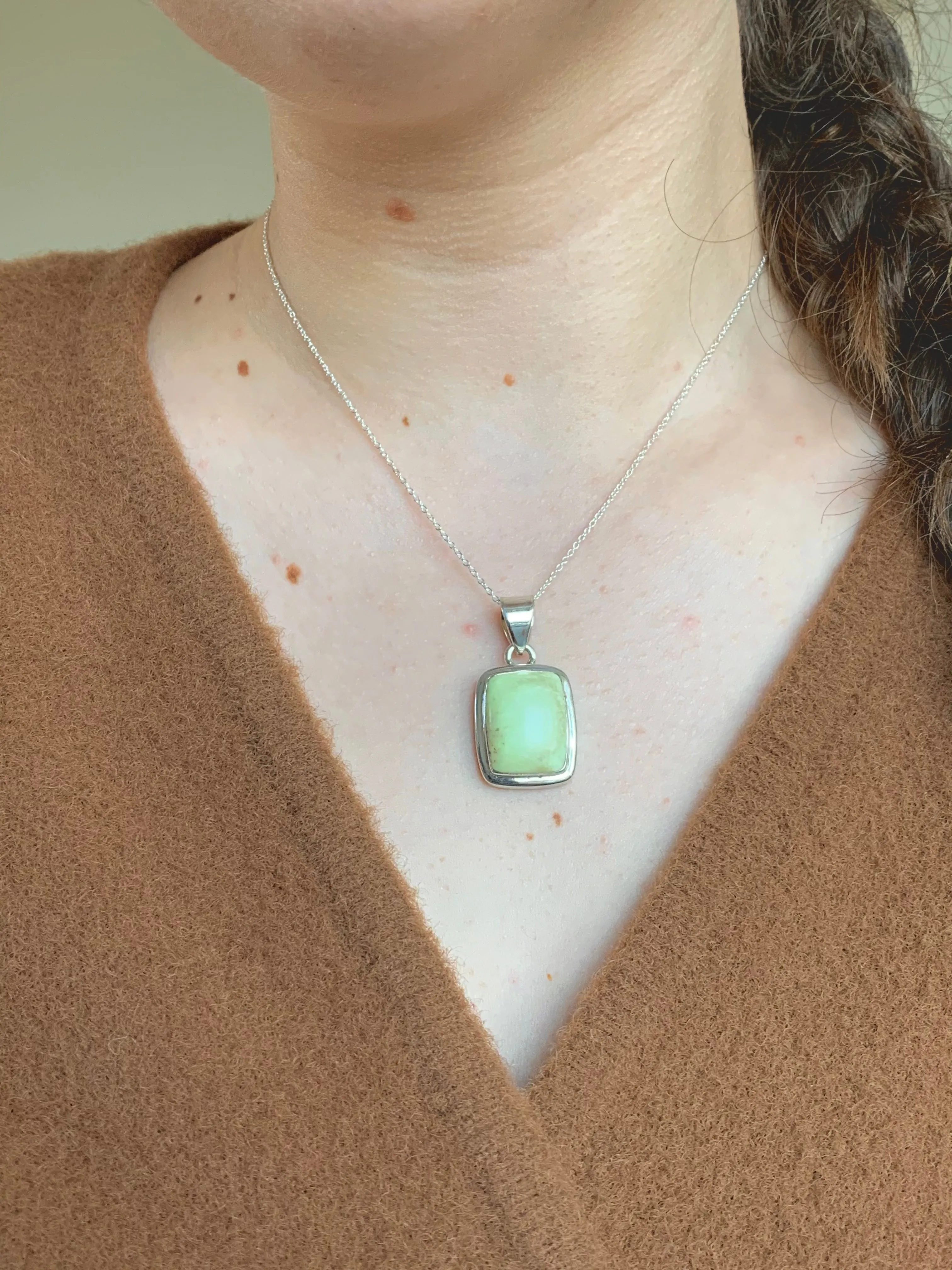 Lemon Chrysoprase Ansley Pendant - Square