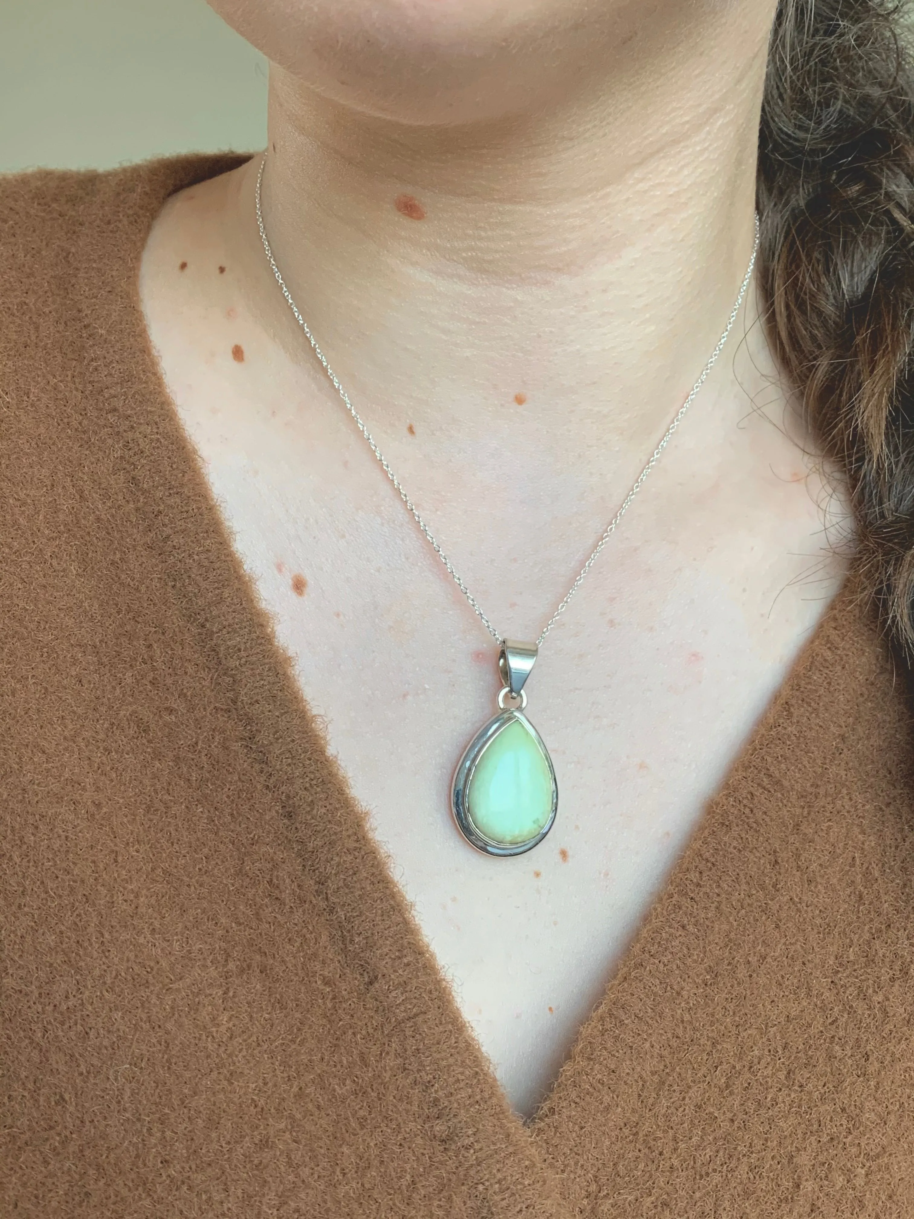 Lemon Chrysoprase Ansley Pendant - Teardrop