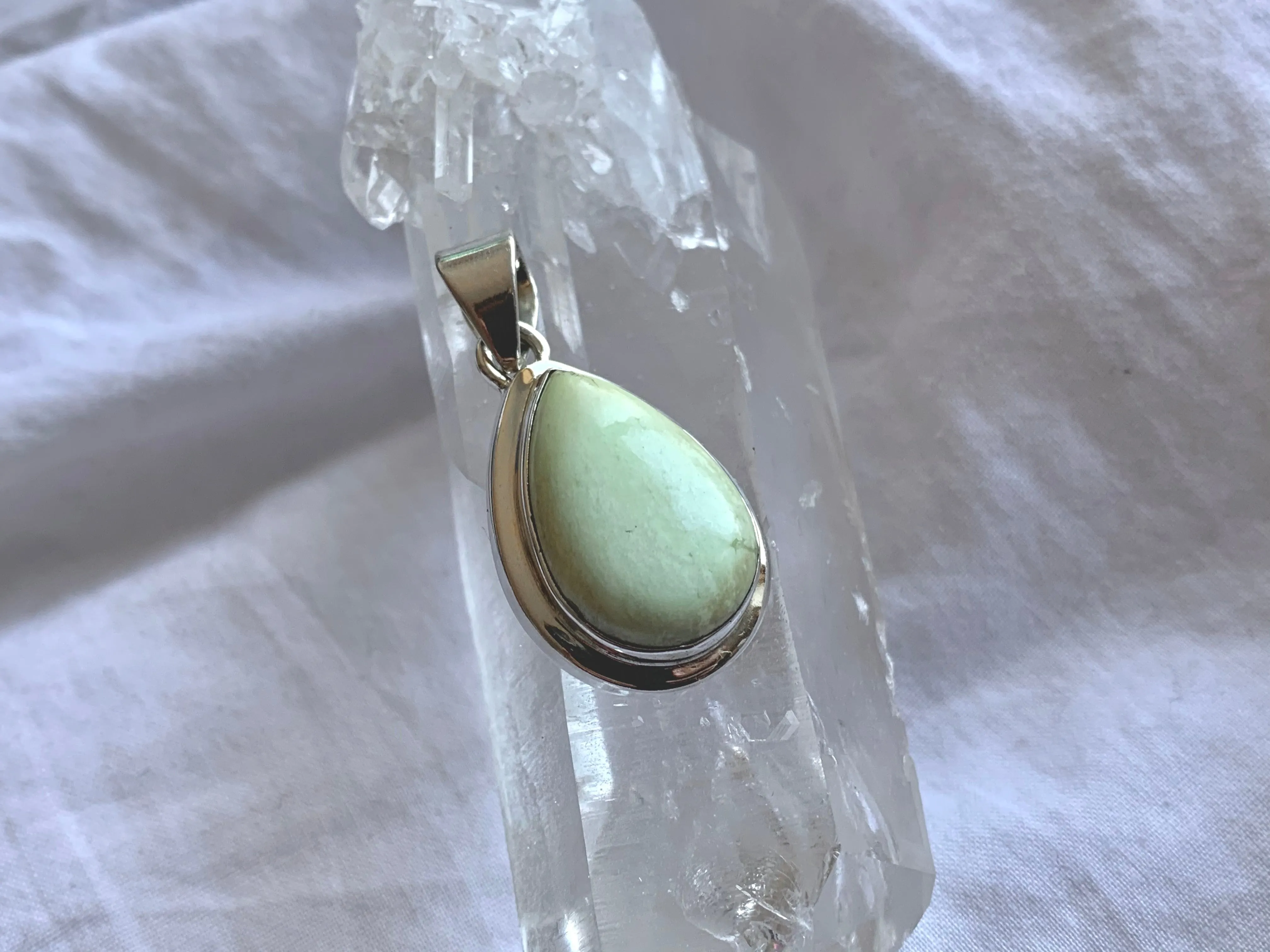 Lemon Chrysoprase Ansley Pendant - Teardrop