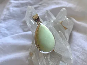 Lemon Chrysoprase Naevia Pendant - Large Teardrop