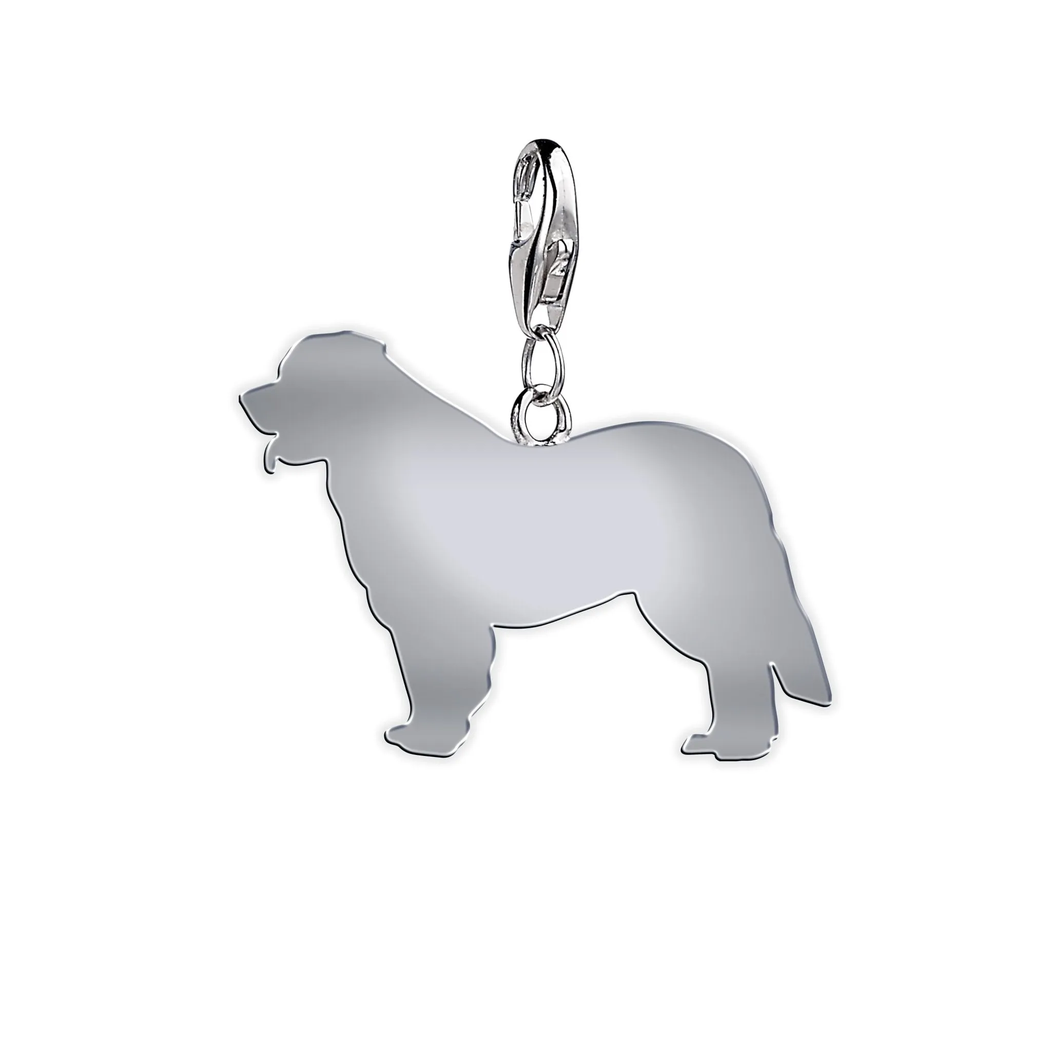 Leonberger Silhouette Silver Charm