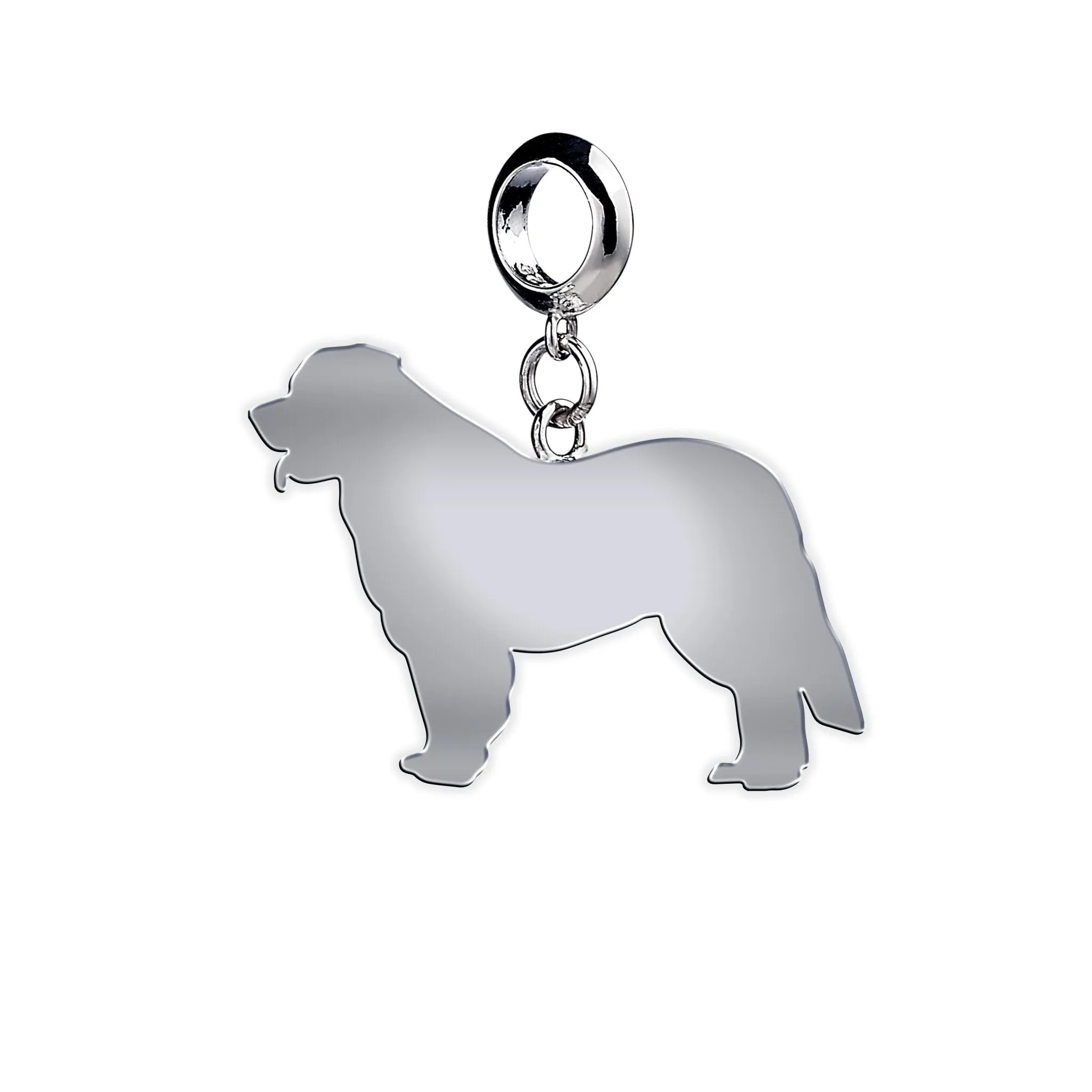 Leonberger Silhouette Silver Charm