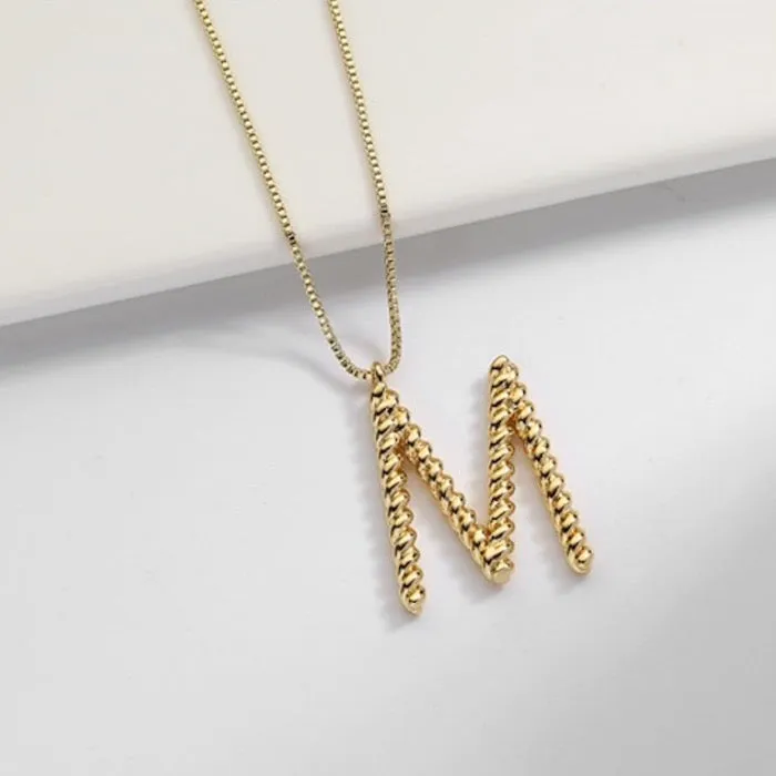 Letter Charm A-Z Braided Longline Necklaces