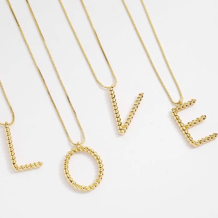 Letter Charm A-Z Braided Longline Necklaces