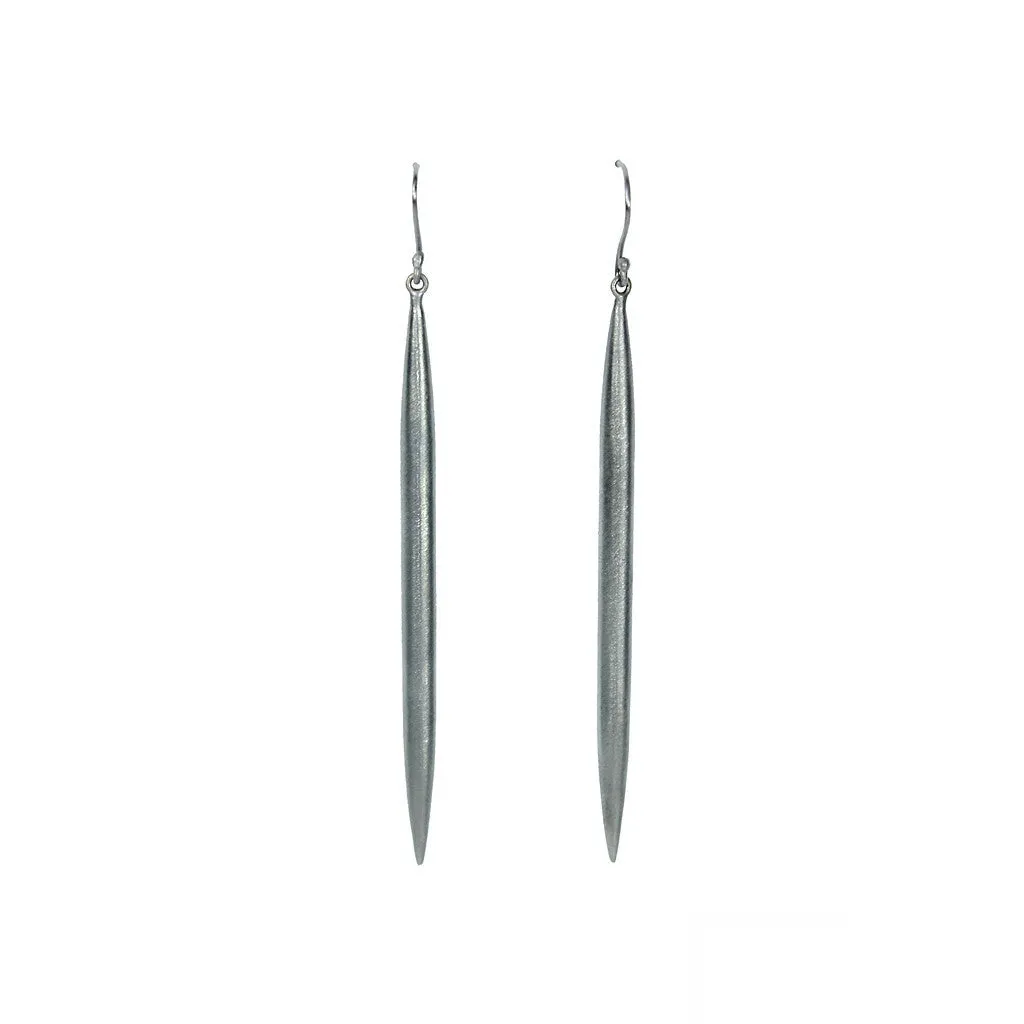 Long Black Spike Earrings