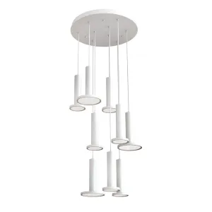 Luna 24 in. 9 Lights LED Pendant Light White Finish