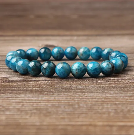 Majestic Blue Apatite Ensemble - Natural Blue Apatite Bracelets