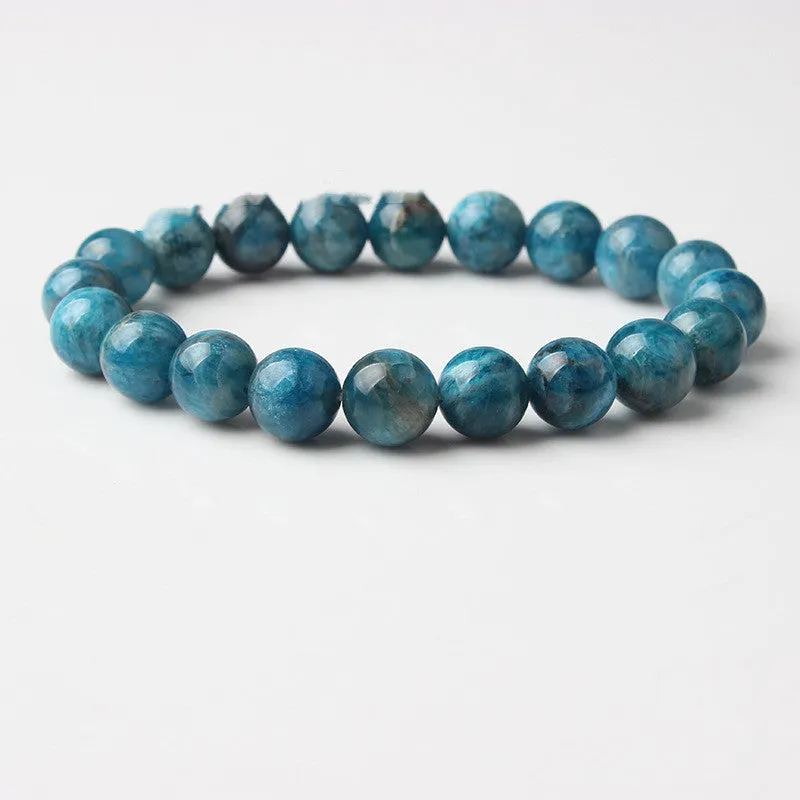 Majestic Blue Apatite Ensemble - Natural Blue Apatite Bracelets