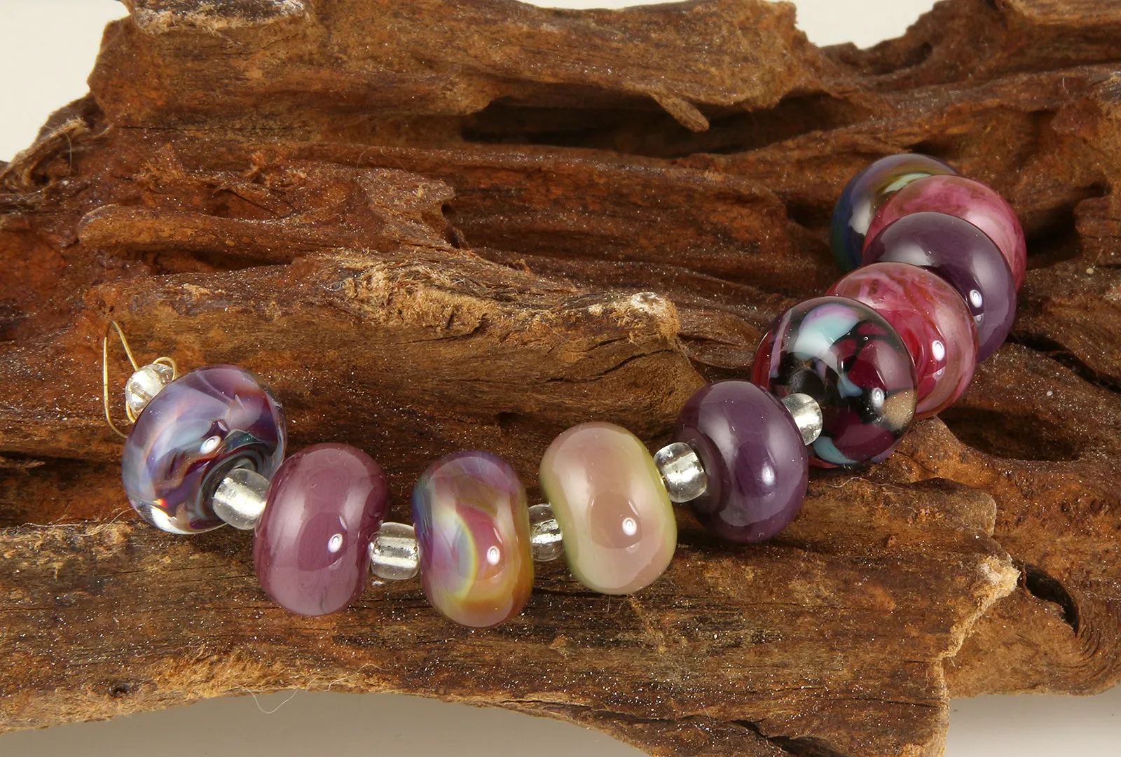 Majestic Purple Lampwork Glass Beads SRA