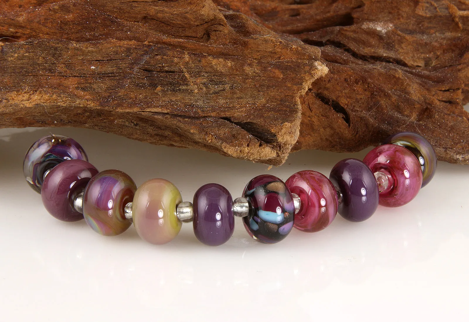 Majestic Purple Lampwork Glass Beads SRA