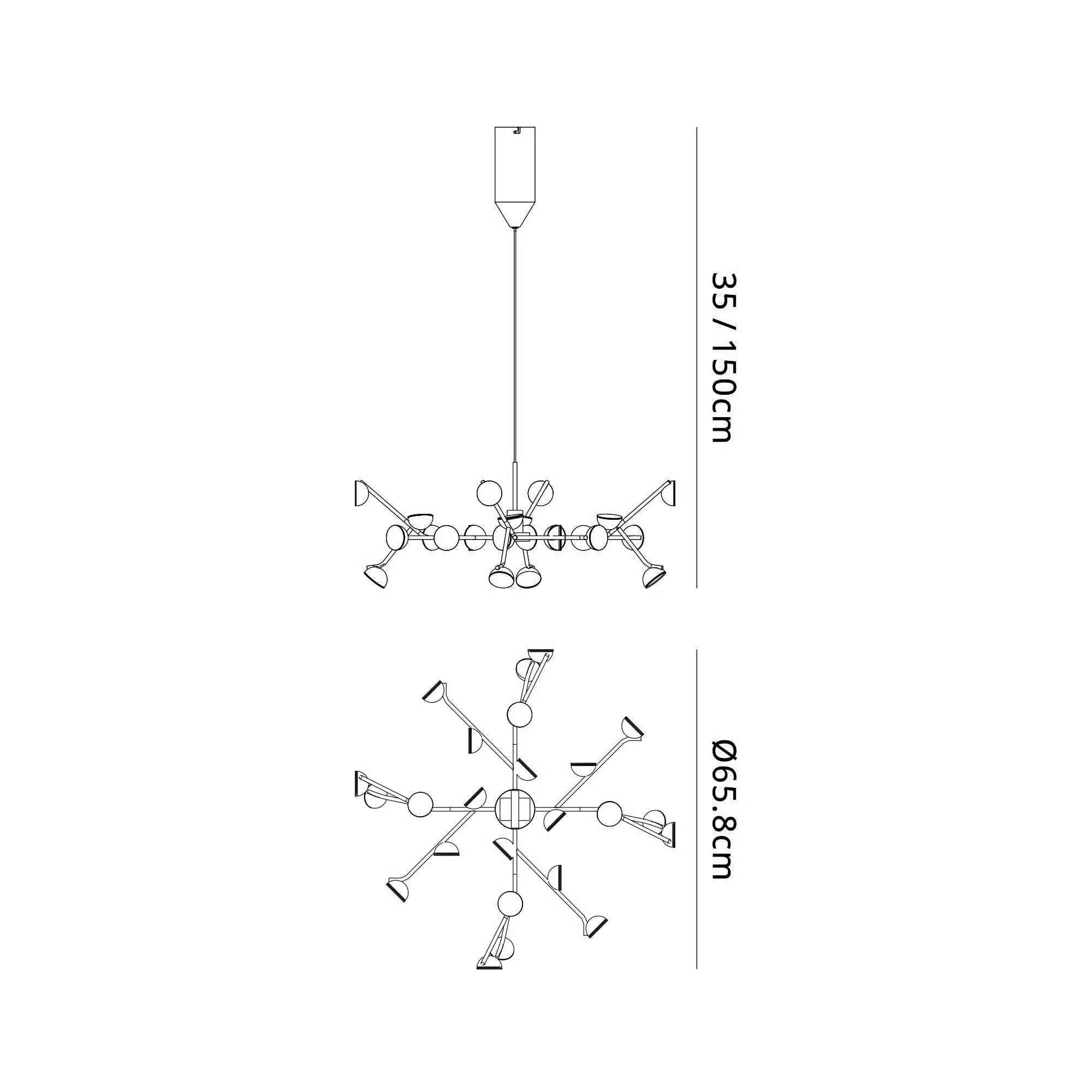 Mantra M8652 Adn 24 Light LED Pendant Dimmable White