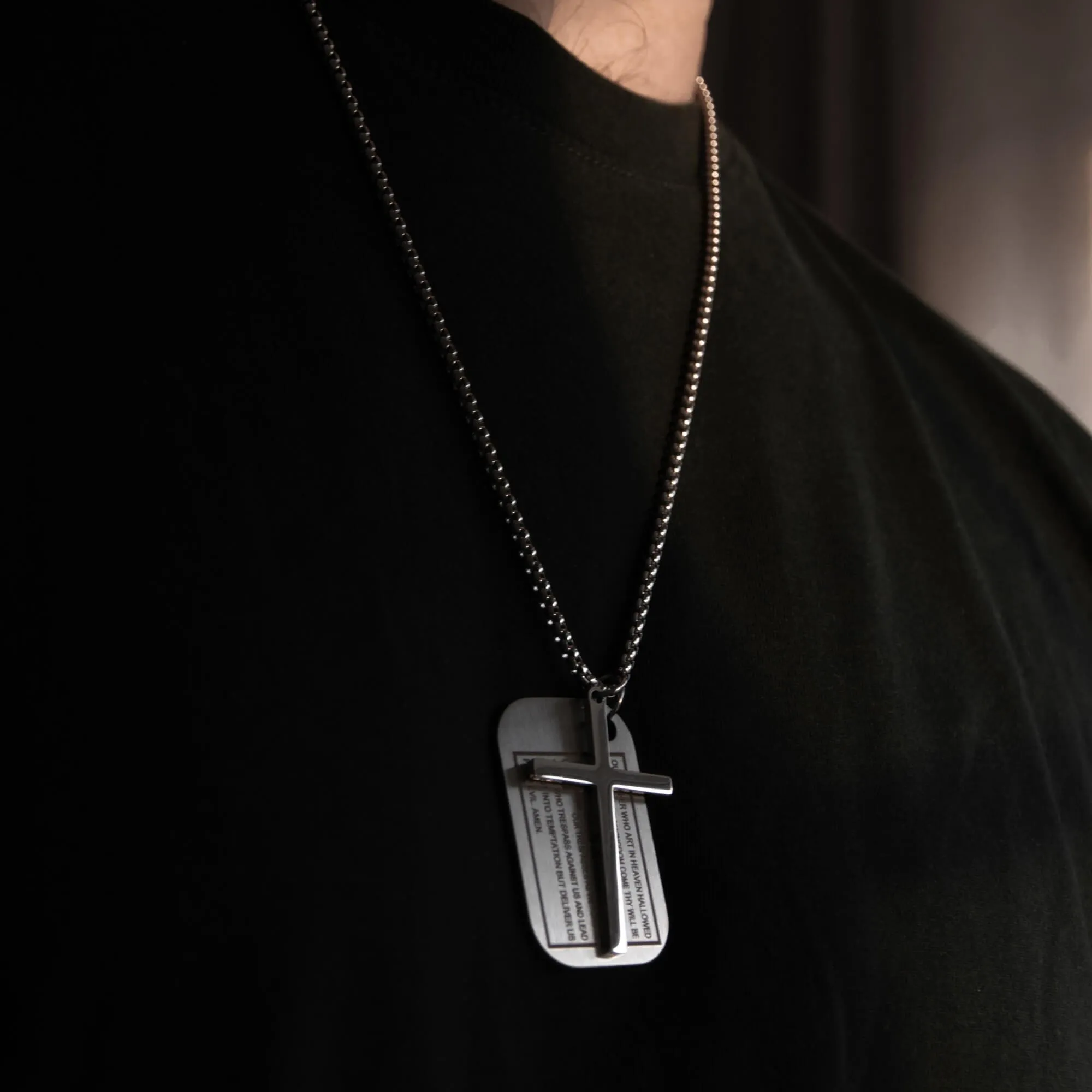 Men's Christian Necklace <br> Lord's Prayer Dog Tag