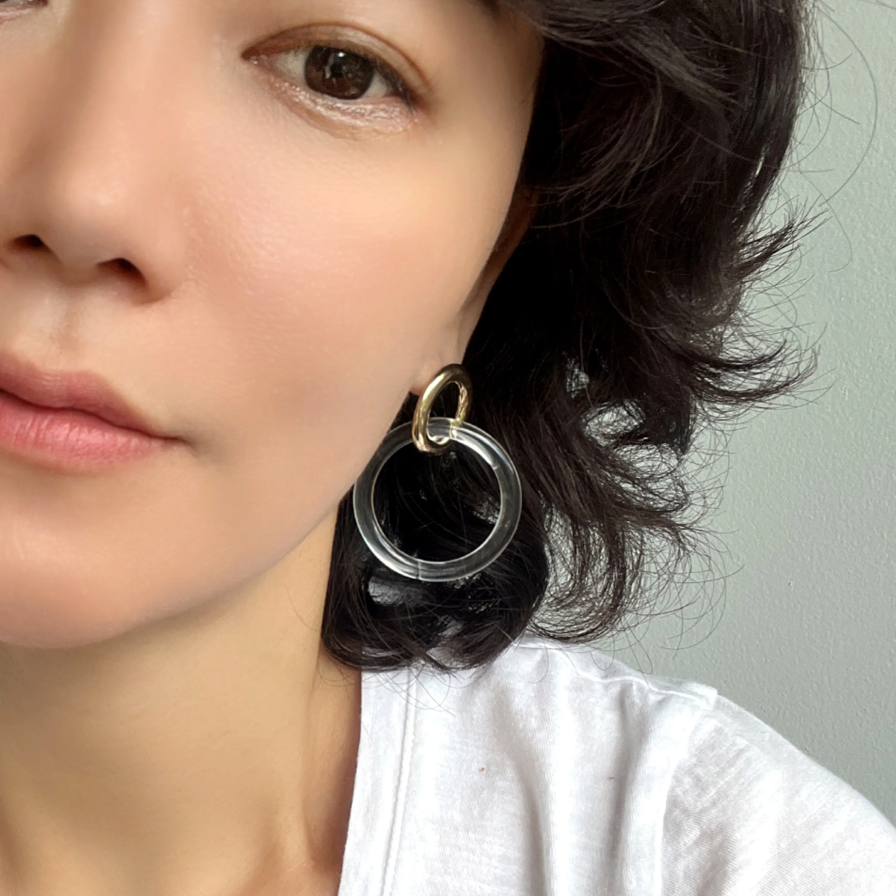 Modern Lucite Circle Earrings