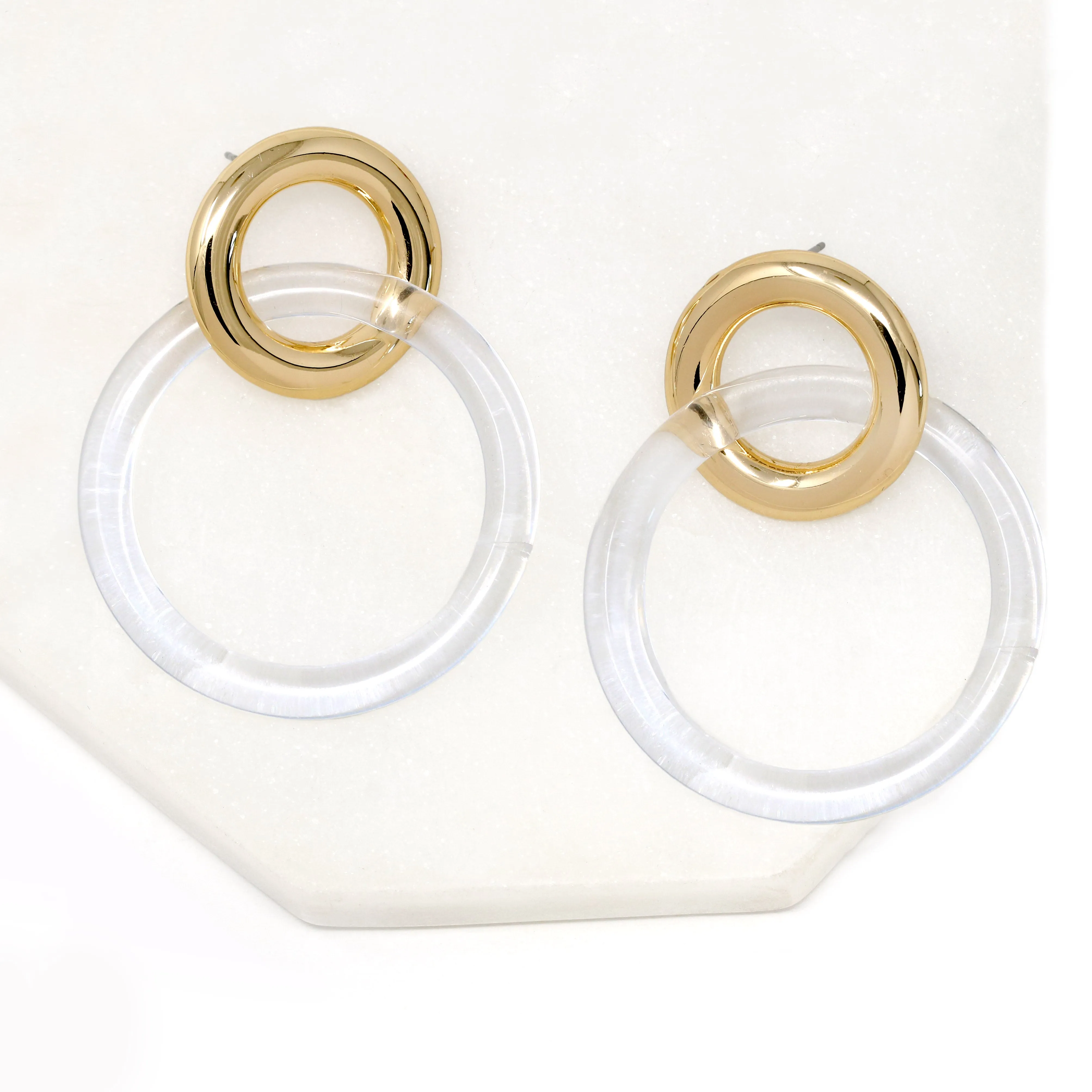 Modern Lucite Circle Earrings