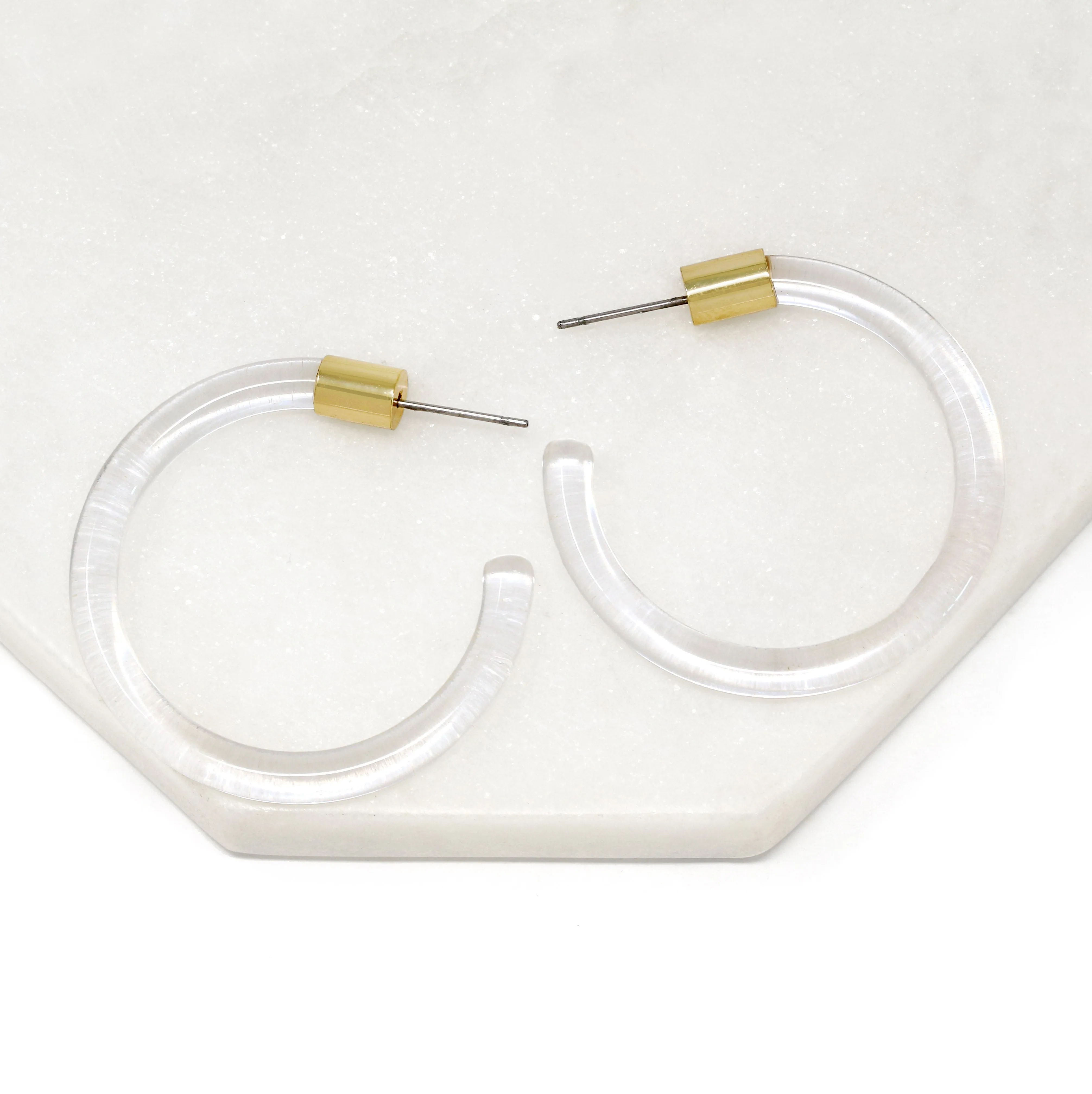 Modern Lucite Clear Hoops