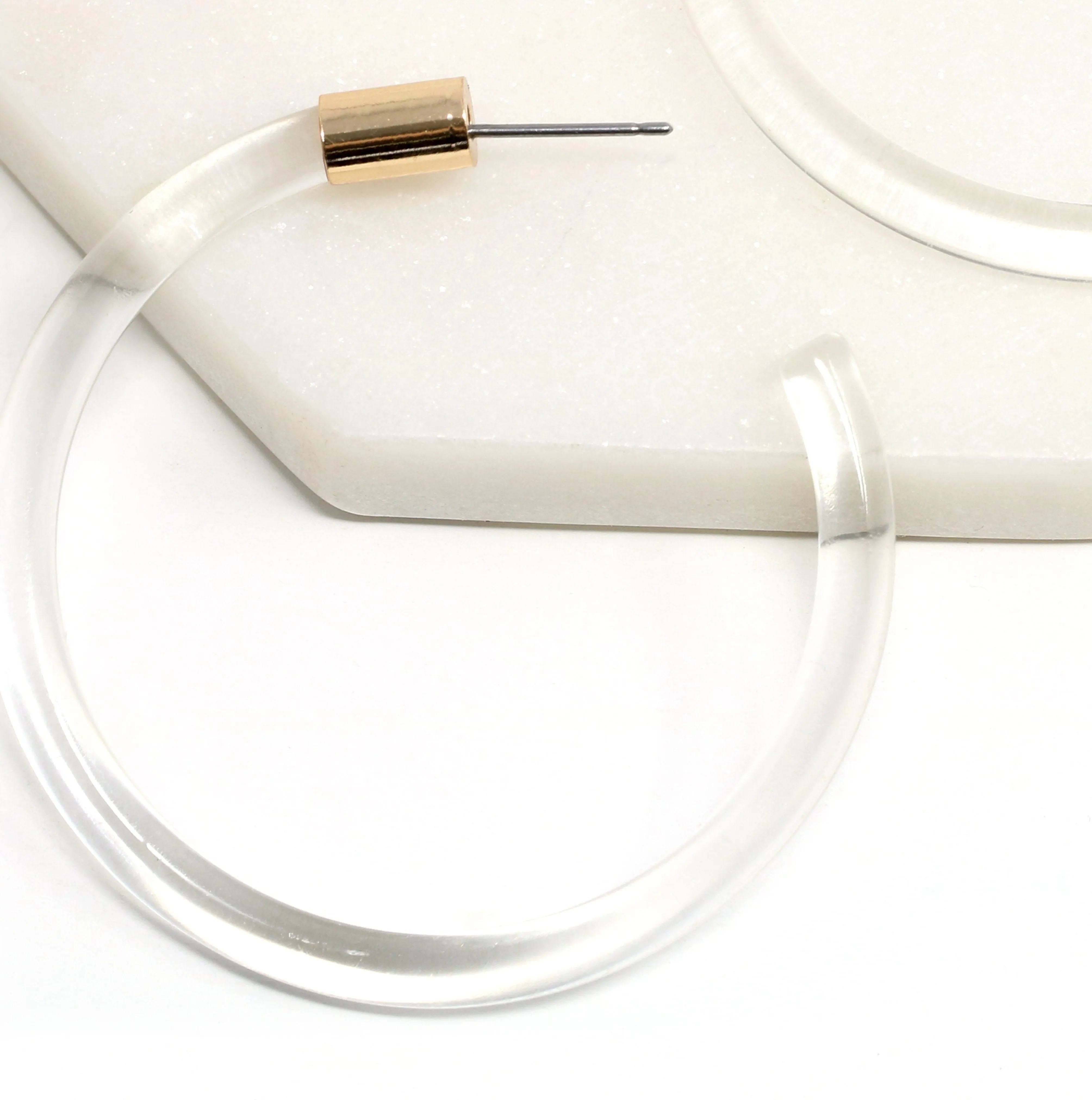 Modern Lucite Clear Hoops