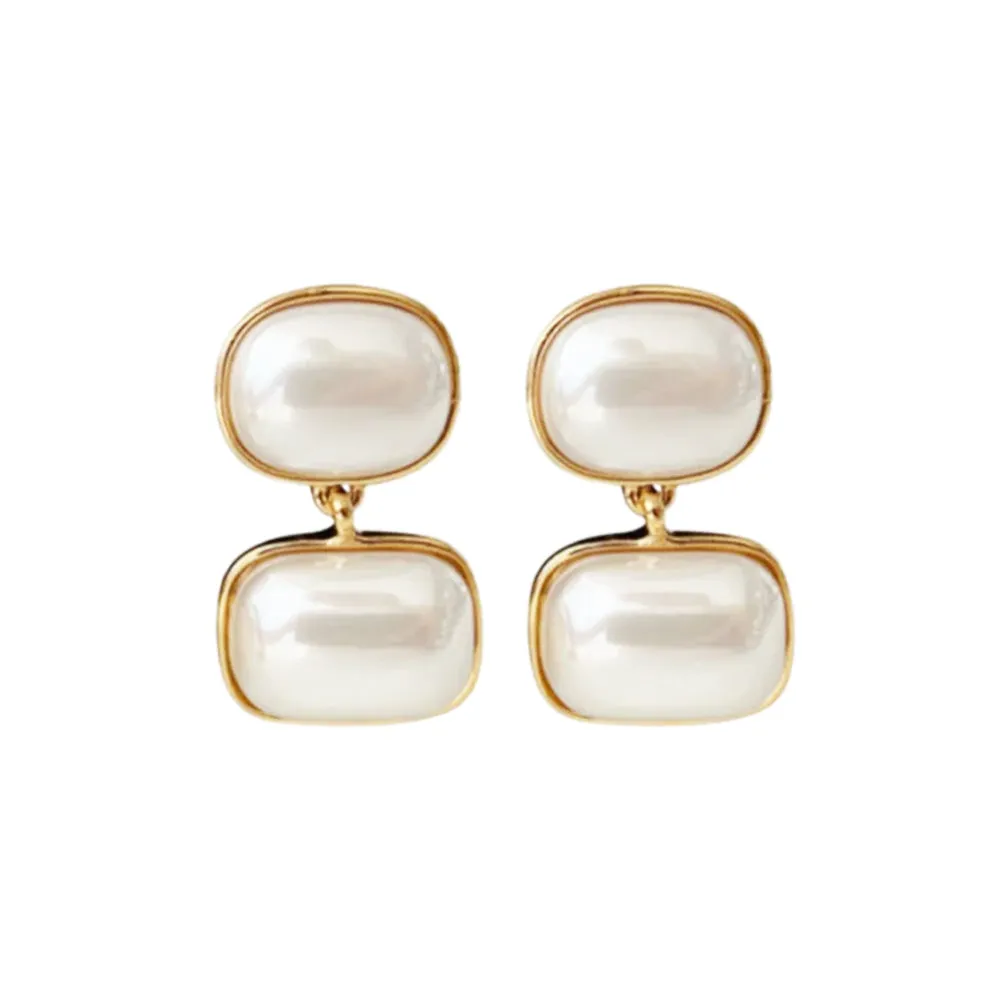 Modern Pearl Drop Earrings