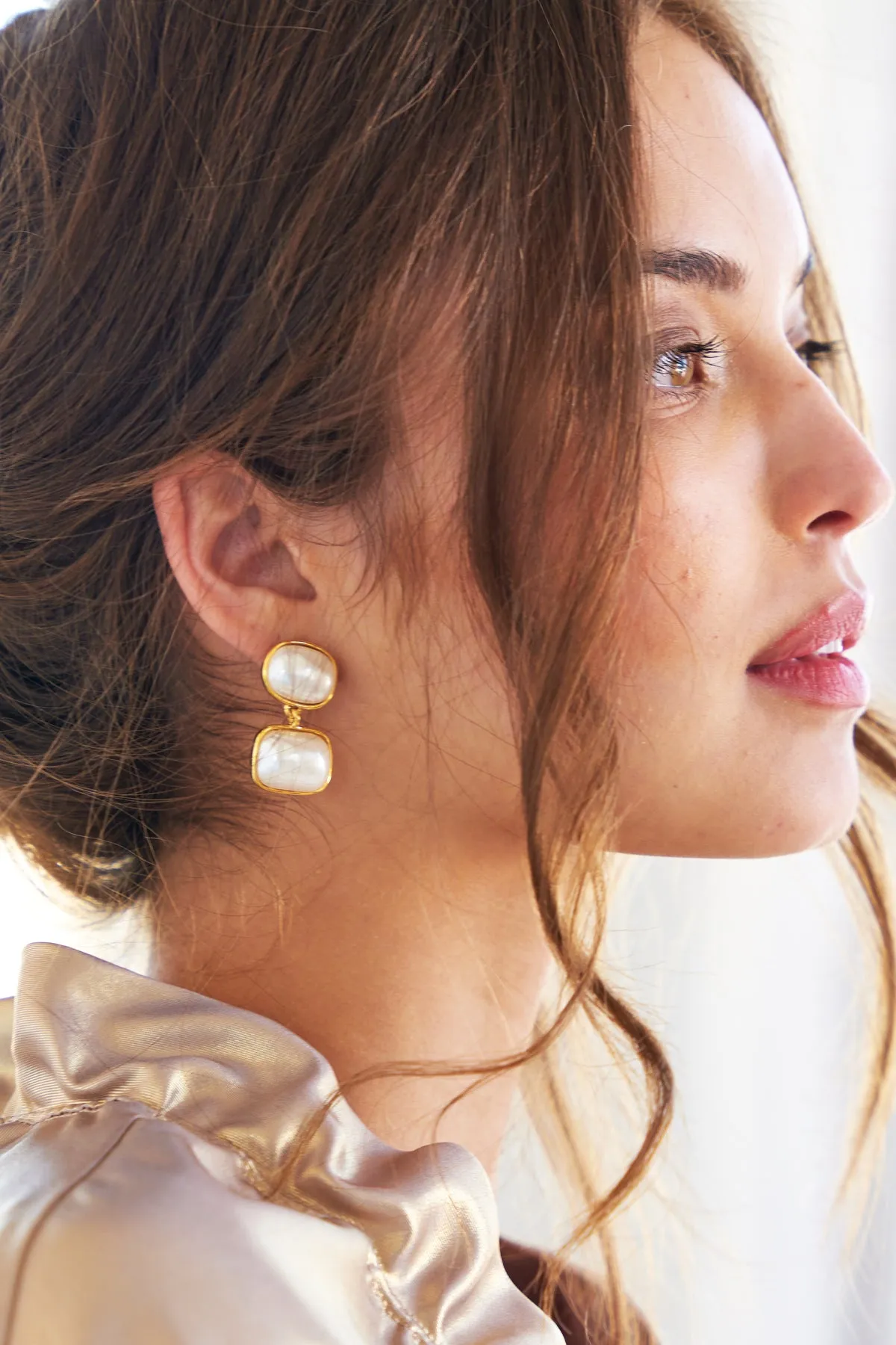 Modern Pearl Drop Earrings