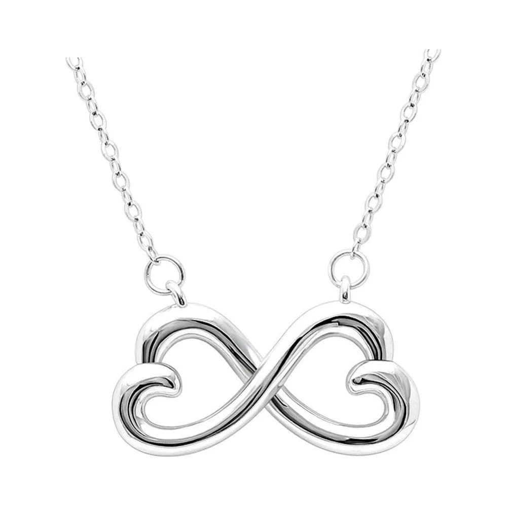 Mom Greeting Card Sterling Silver Infinity Hearts Necklace Women