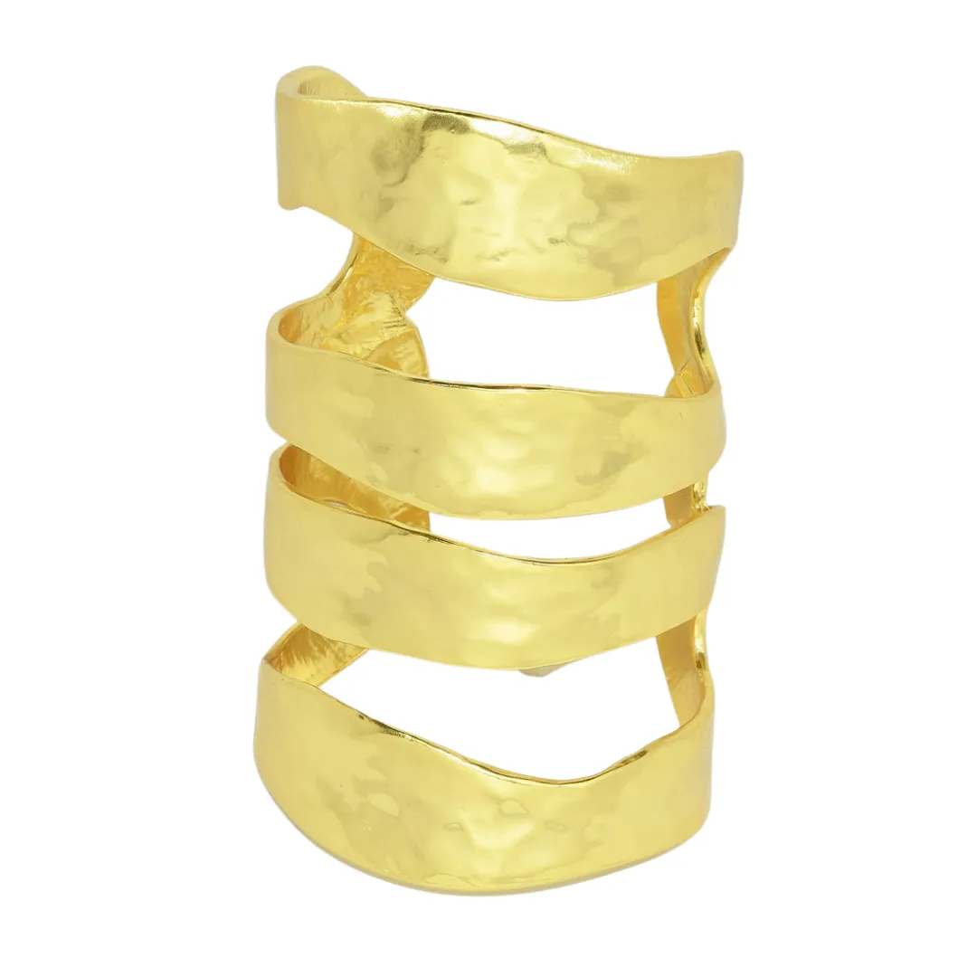 Organic 4 Row Cuff -  (silver or gold)