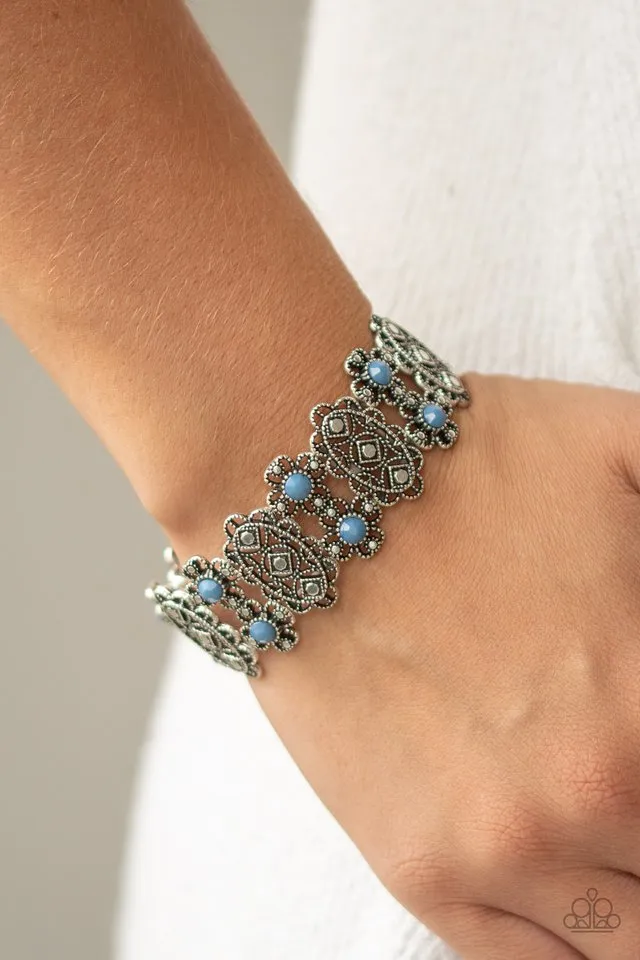 Paparazzi Bracelet ~ Majestic Gardens - Blue