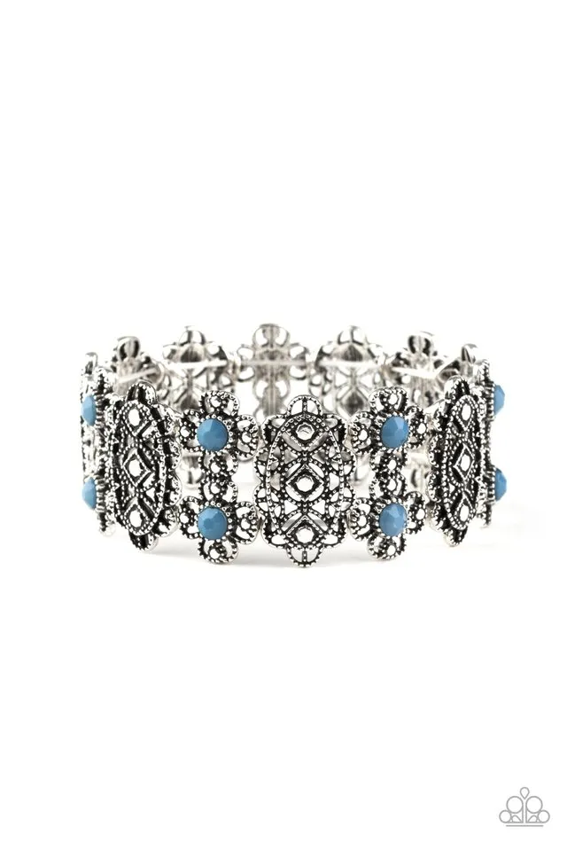 Paparazzi Bracelet ~ Majestic Gardens - Blue