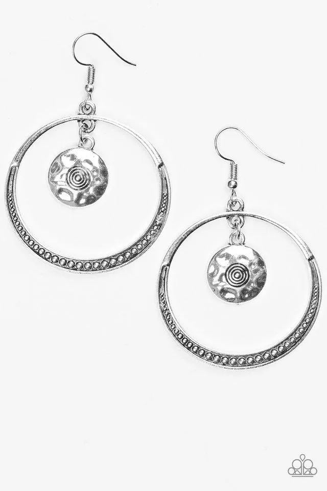 Paparazzi Earring ~ Tundra Trip - Silver