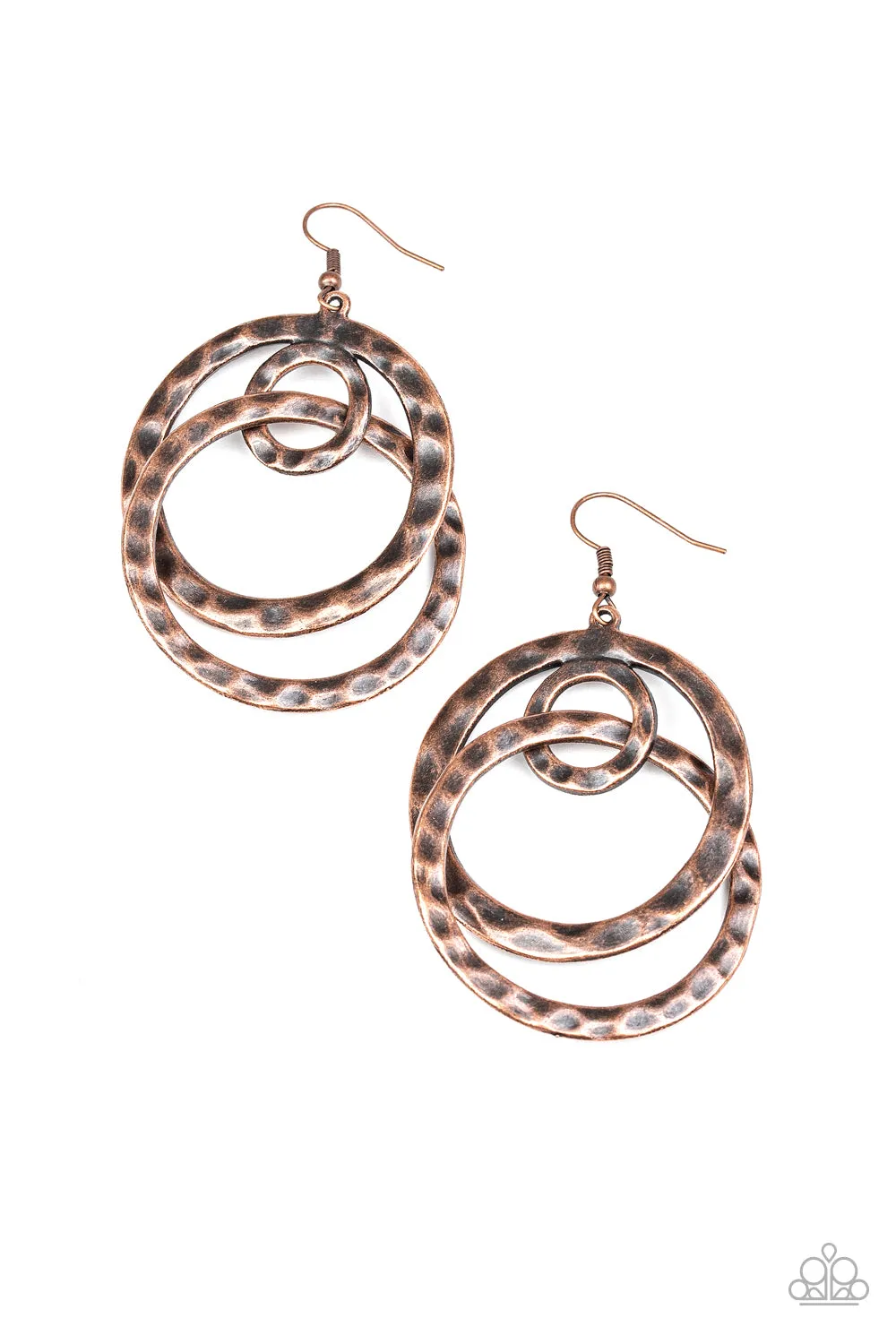 Paparazzi Modern Relic - Copper Hoop Earrings