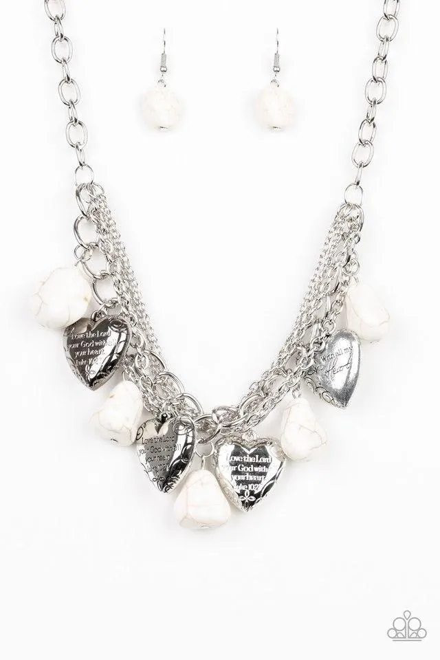 Paparazzi Necklace ~ Change Of Heart - White