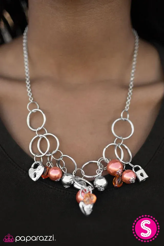 Paparazzi Necklace ~ In A Bind - Orange