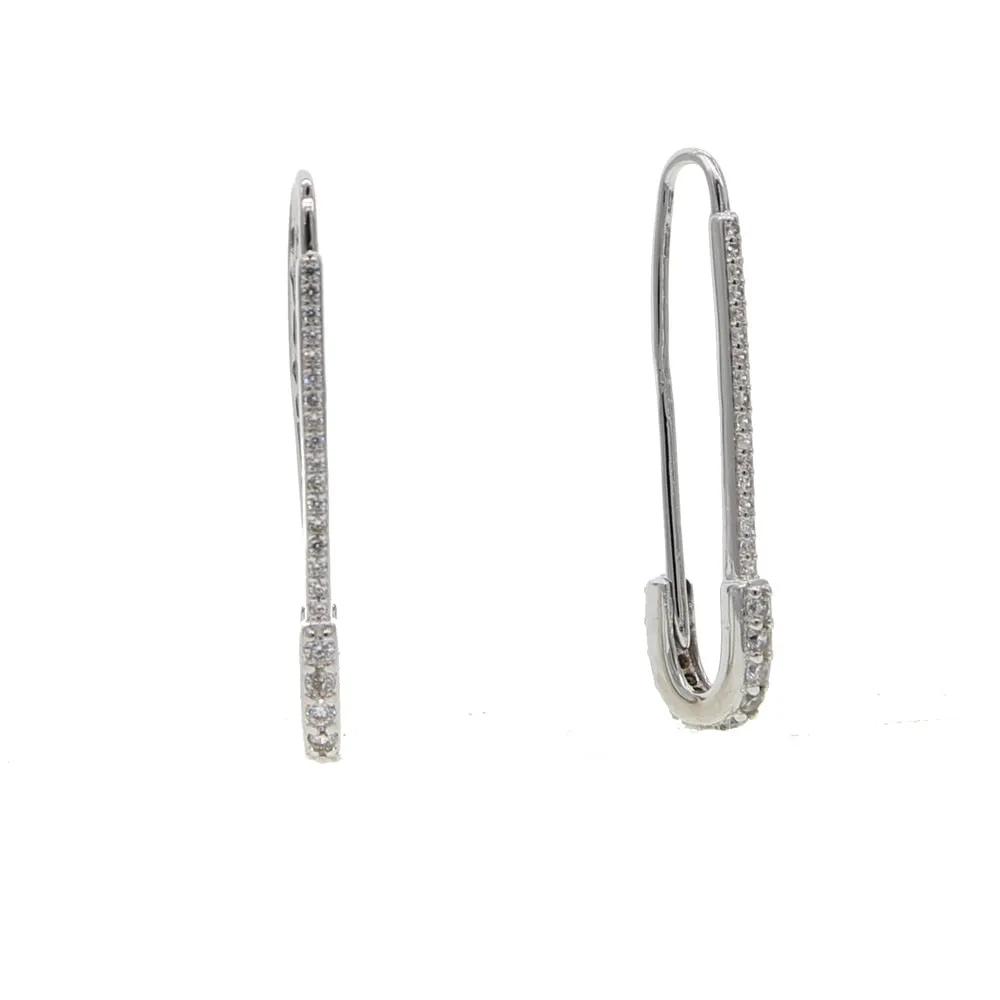 paperclip safety pin studs fashion  women jewelry gold filled earring